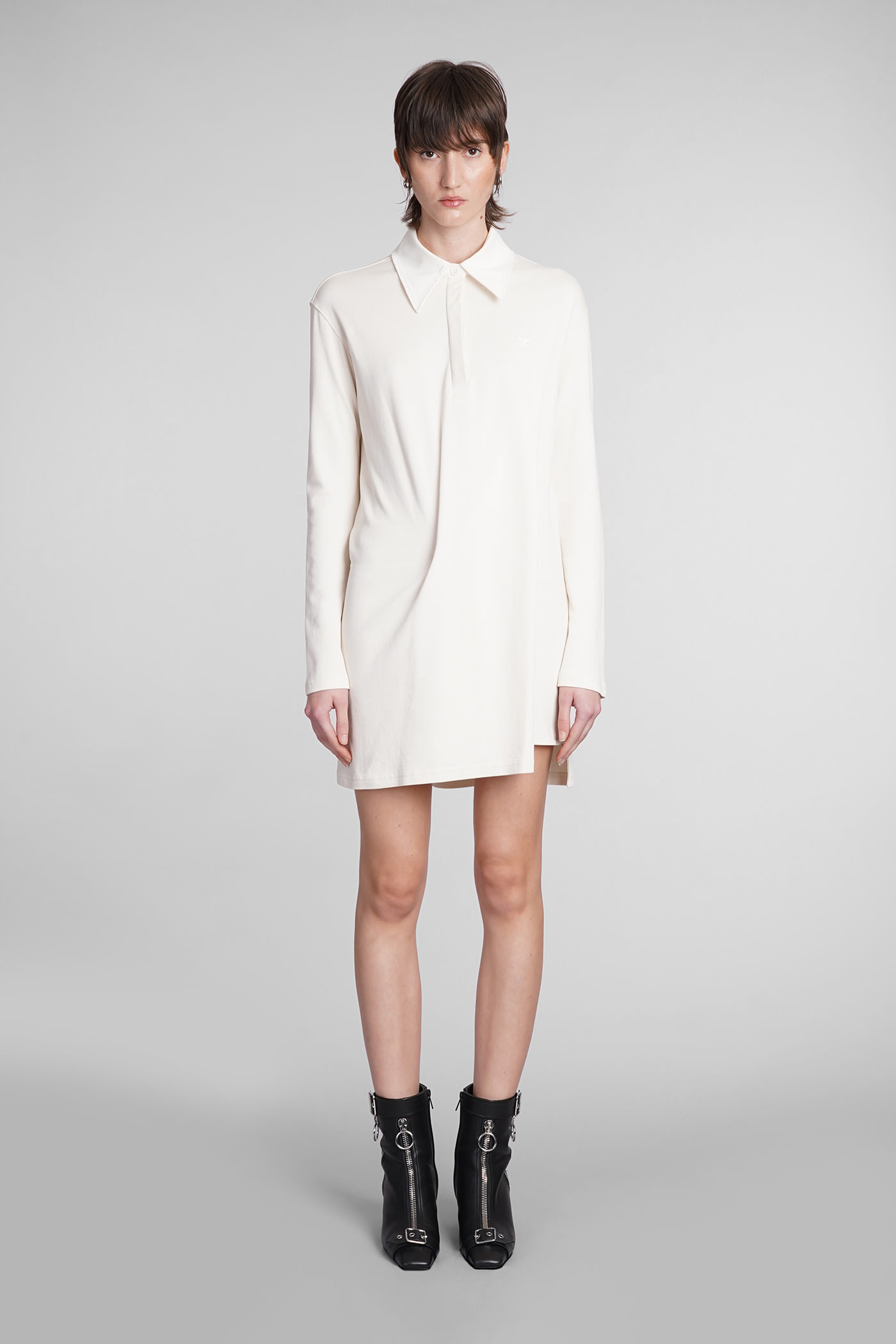 Courrèges Dress In Beige Cotton In Beige