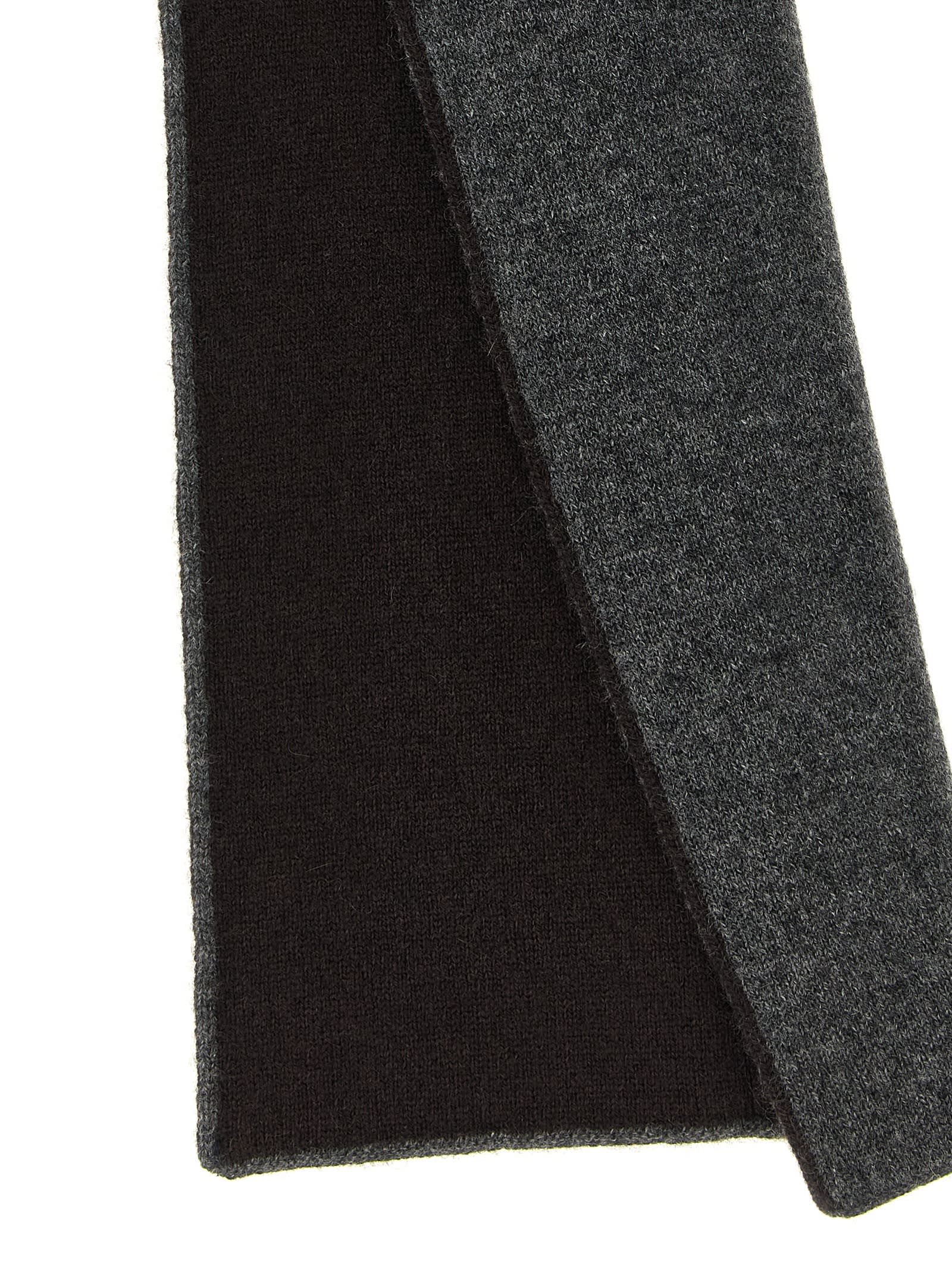 Moorer Twisted Mongolian Cashmere Scarf With Contrast Detail In Black