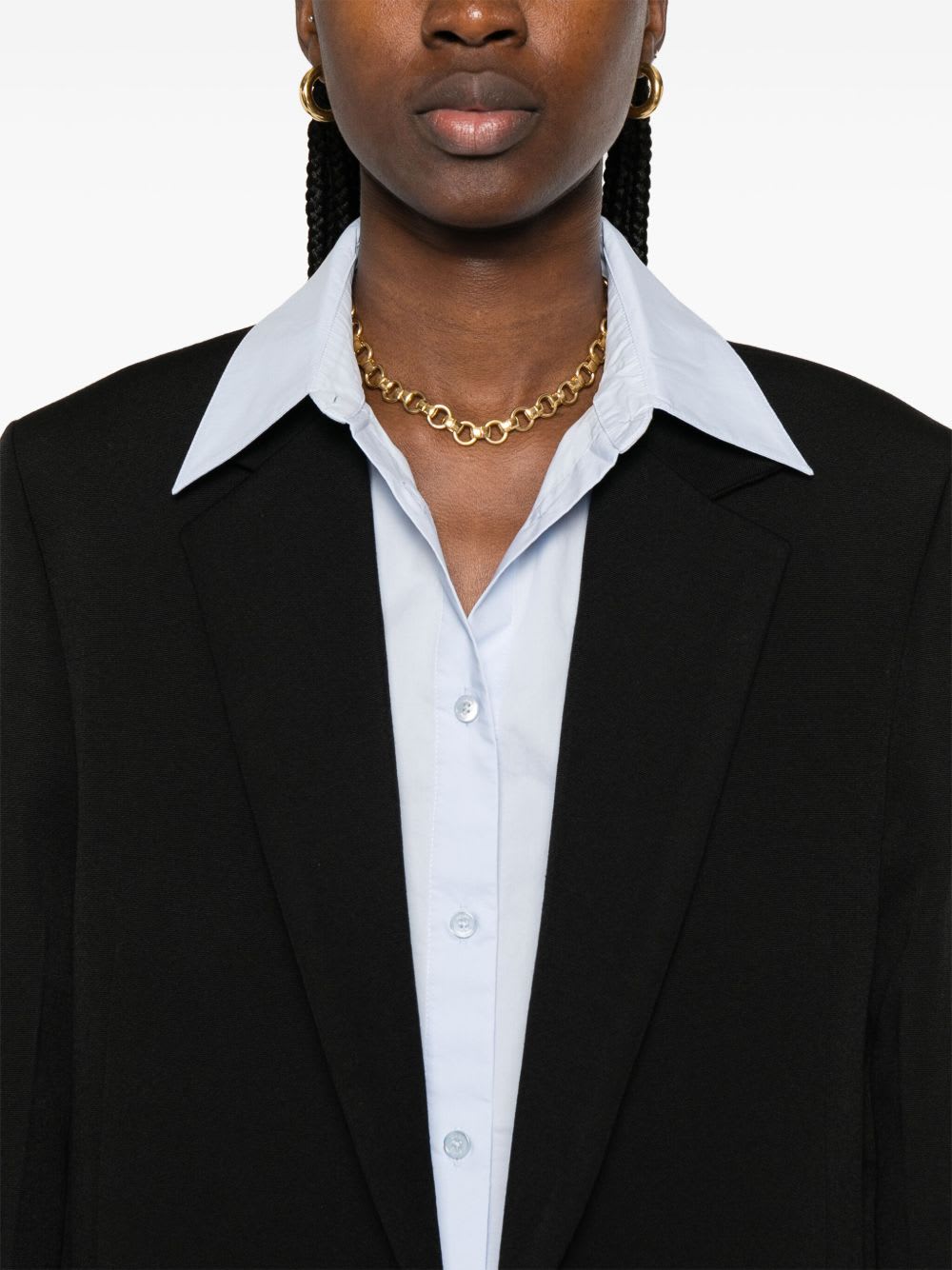 Totême Tailored Single-breasted Coat With Notched Lapels In Black