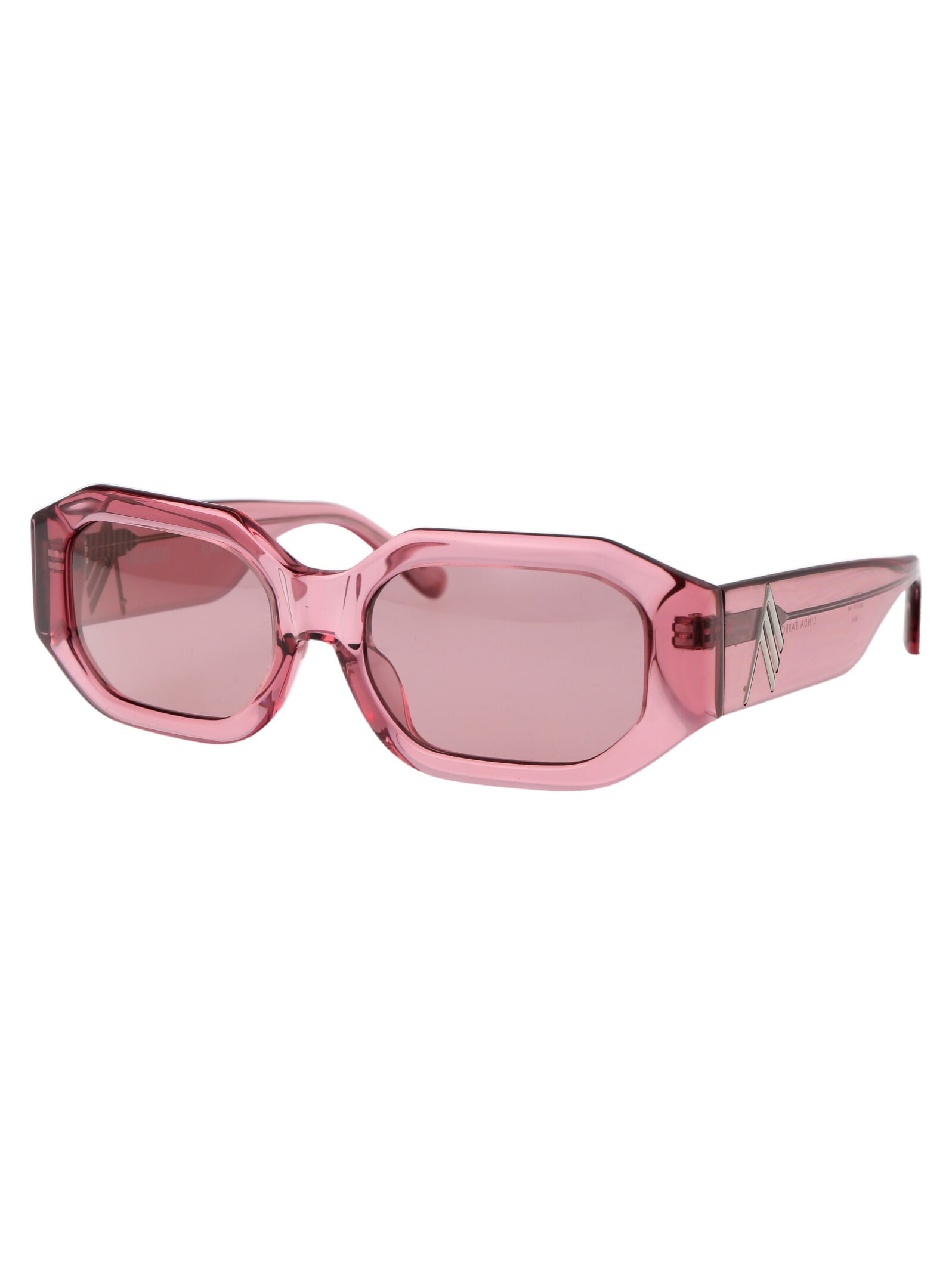 Shop Attico Blake Sunglasses In 04 Powder Pink Silver Pink