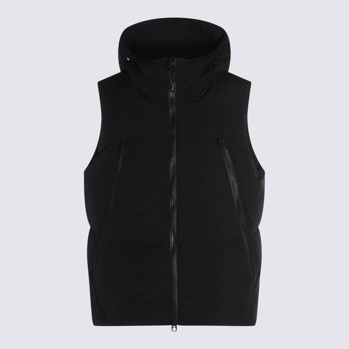 Jg1 Yves Salomon Black Padded Hooded Vest In Black