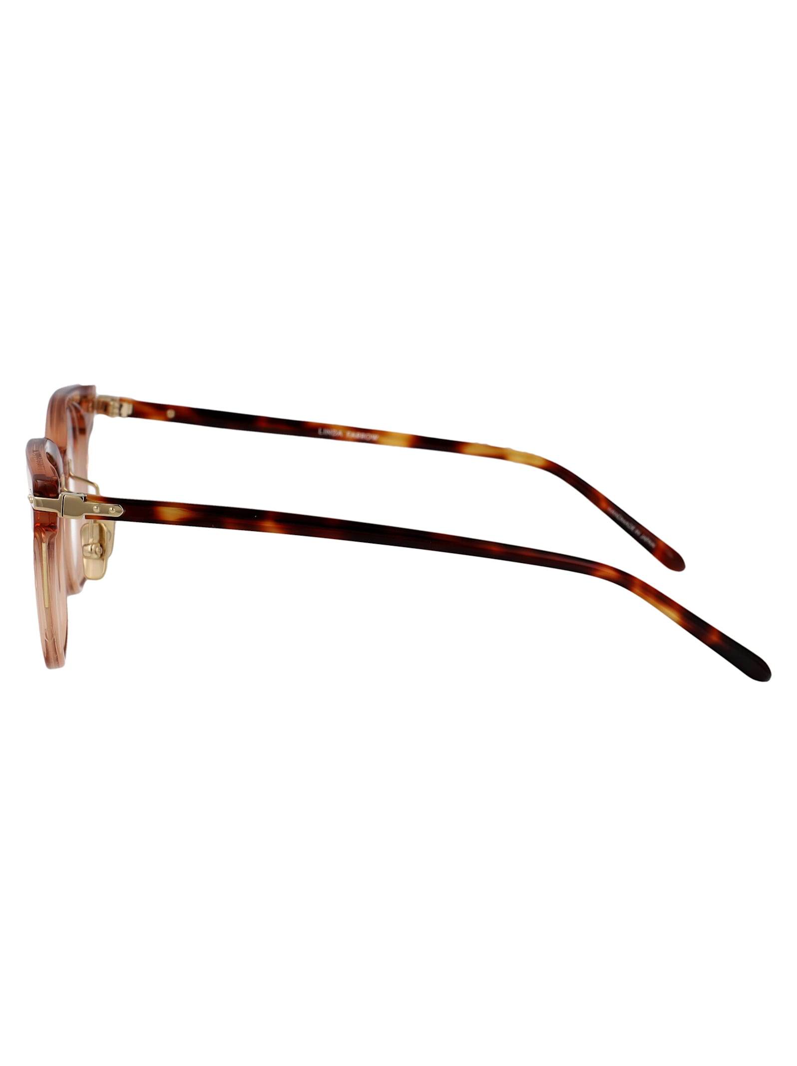 Linda Farrow Arch Glasses In Crystal Pink Havana