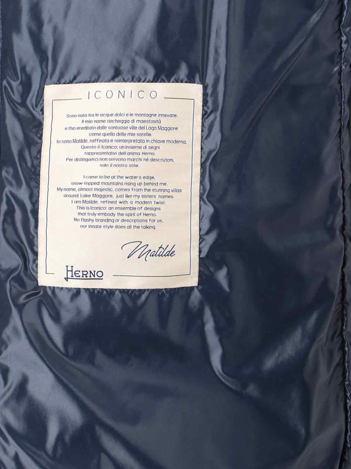 Herno Zip Down Jacket In Blue