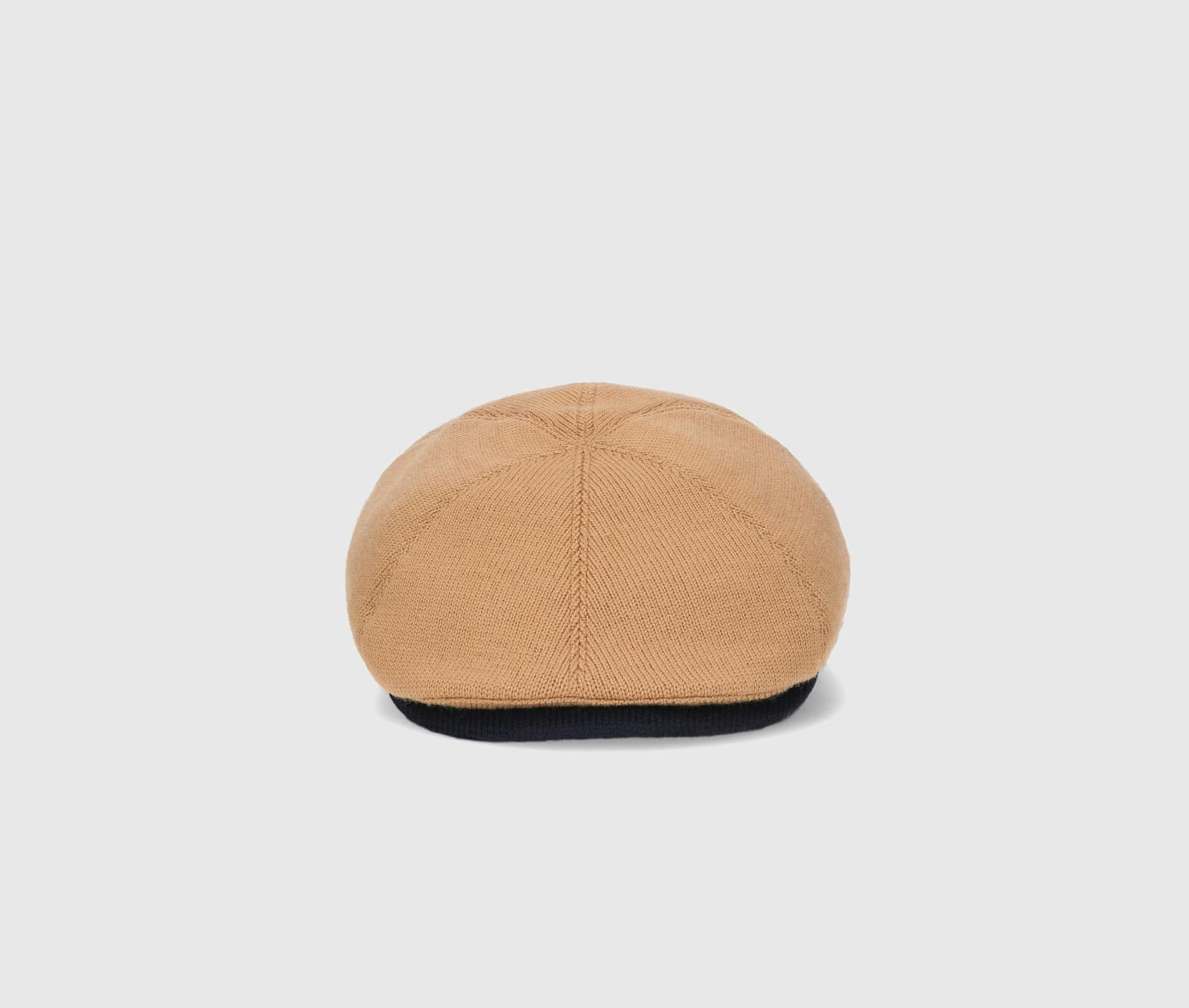 Shop Borsalino Beppe Bicolor Flat Beret In Camel/navy Blue