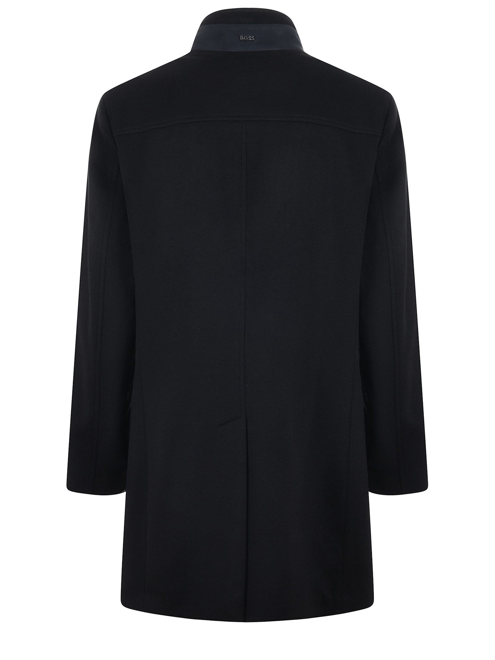 Shop Hugo Boss Boss Coat In Wool And Cashmere In Black