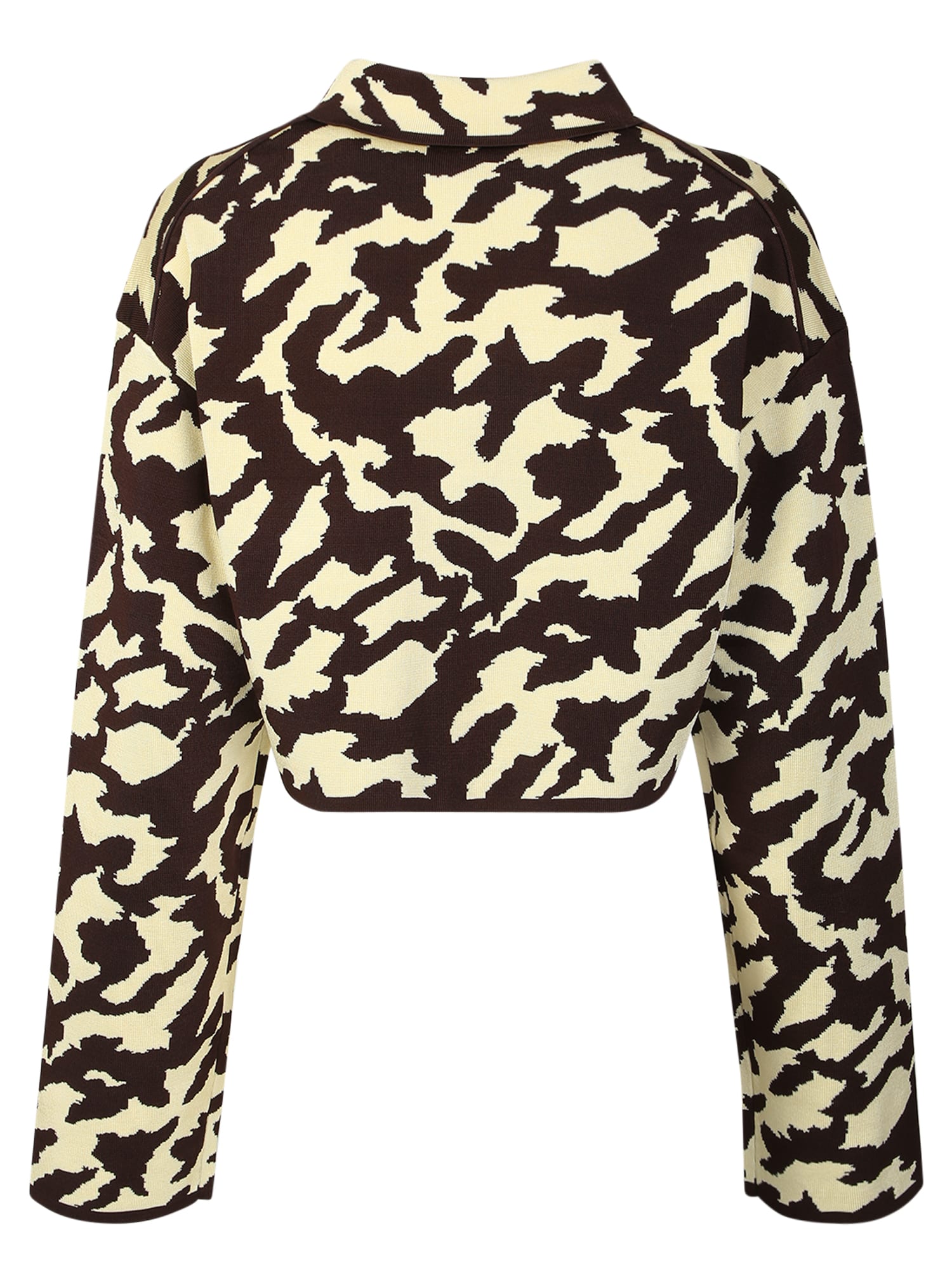 Shop Nanushka Cropped Jacket With Animal Print Brown In Multi