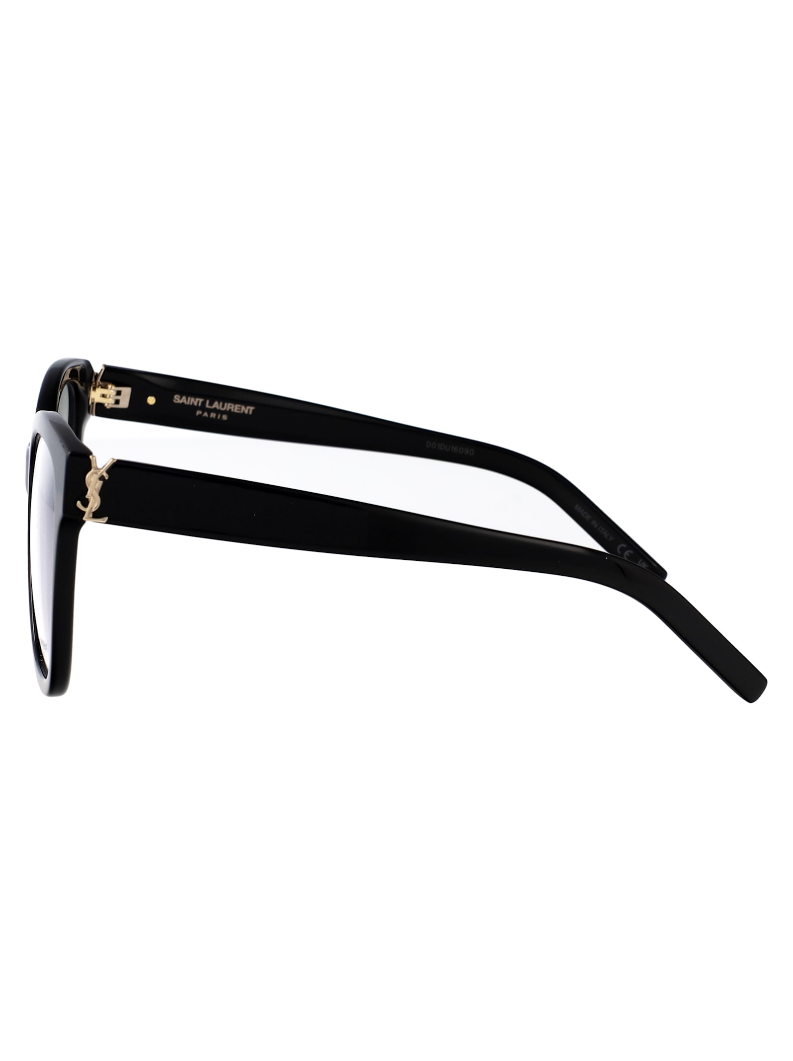 Saint Laurent Black Black Transparent Acetate Glasses In Black