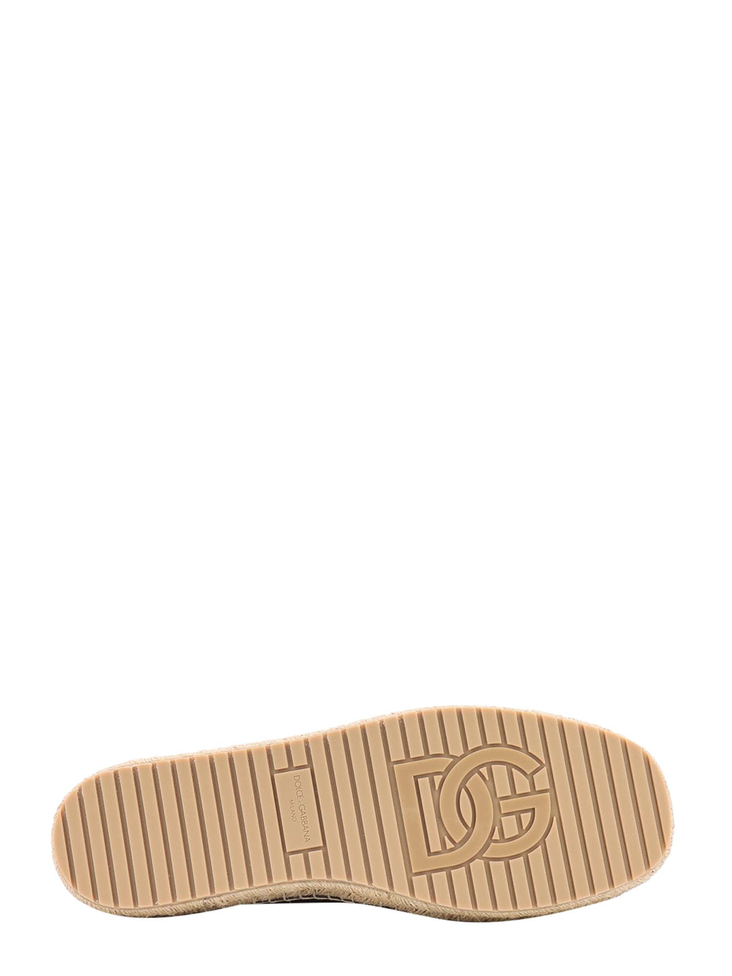 Dolce & Gabbana Canvas Denim Logo-patch Slip-on Espadrilles In Brown