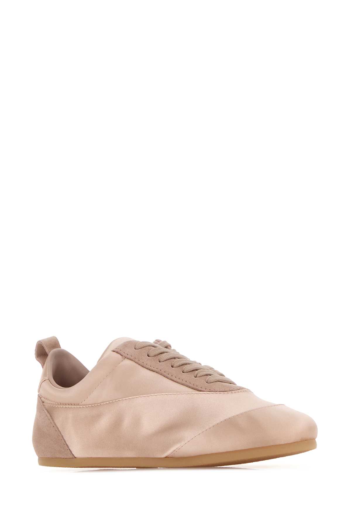 Jil Sander Etage Satin And Suede Low-top Sneakers In Neutral