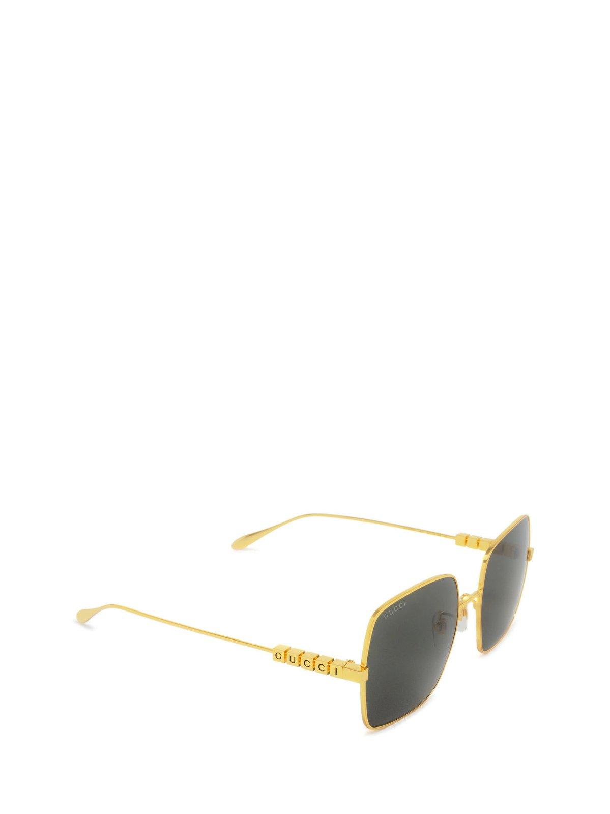Gucci Rectangle Frame Sunglasses Sunglasses In Green