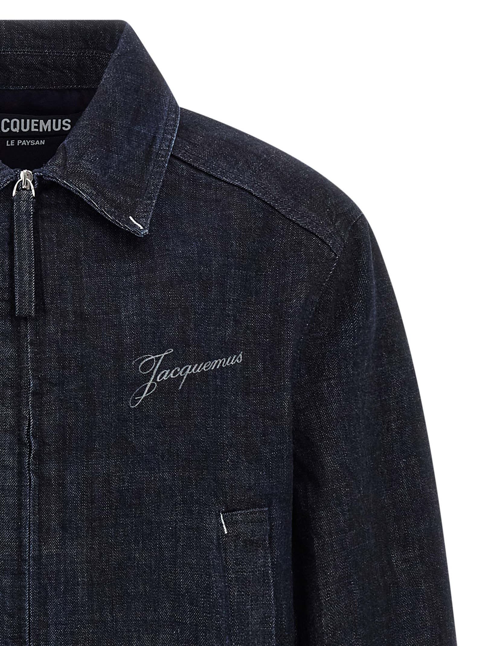 Jacquemus Lapel Long Sleeve Casual Jacket In Blue