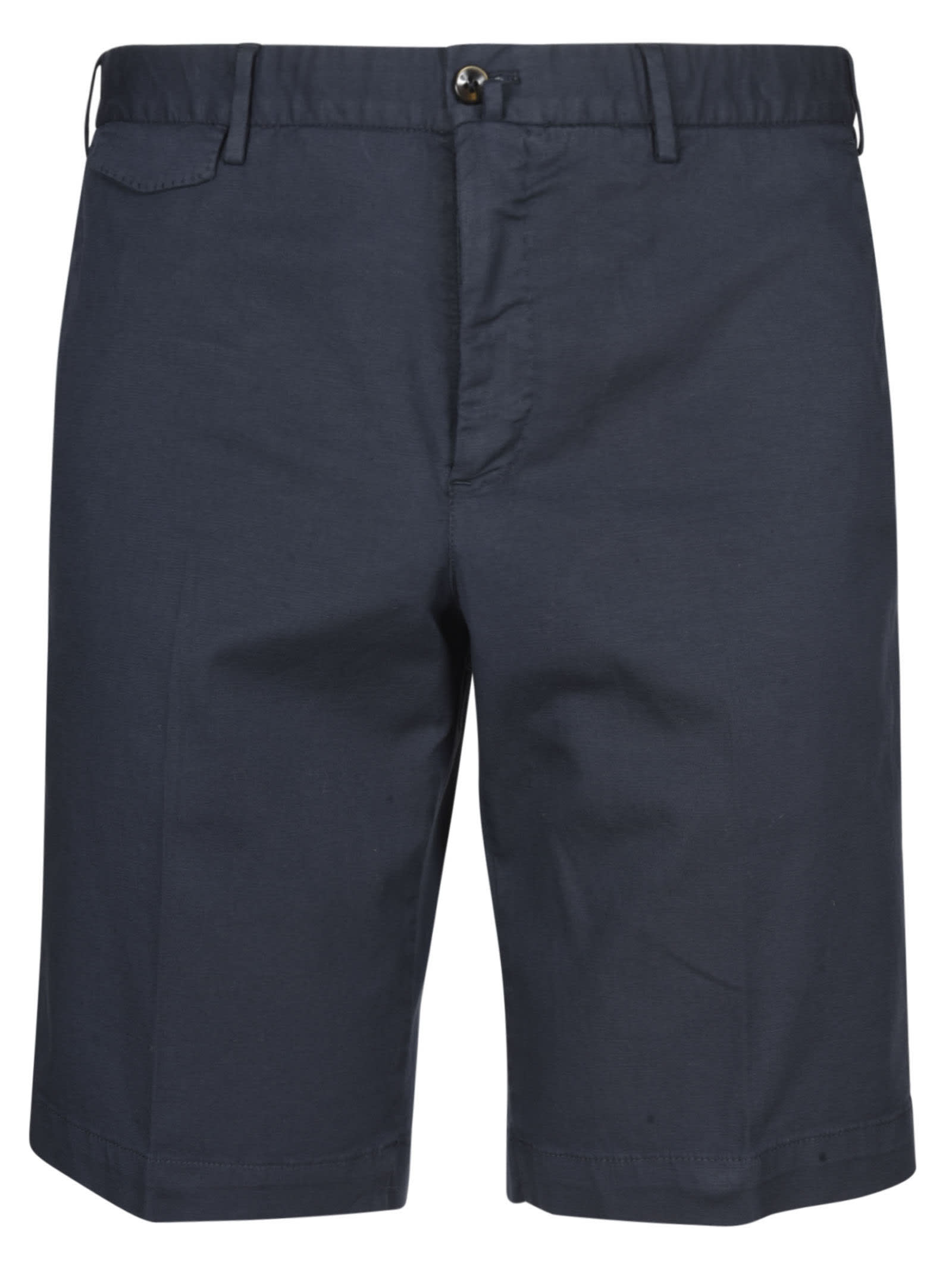 Pt01 Buttoned Classic Shorts In Dark Blue