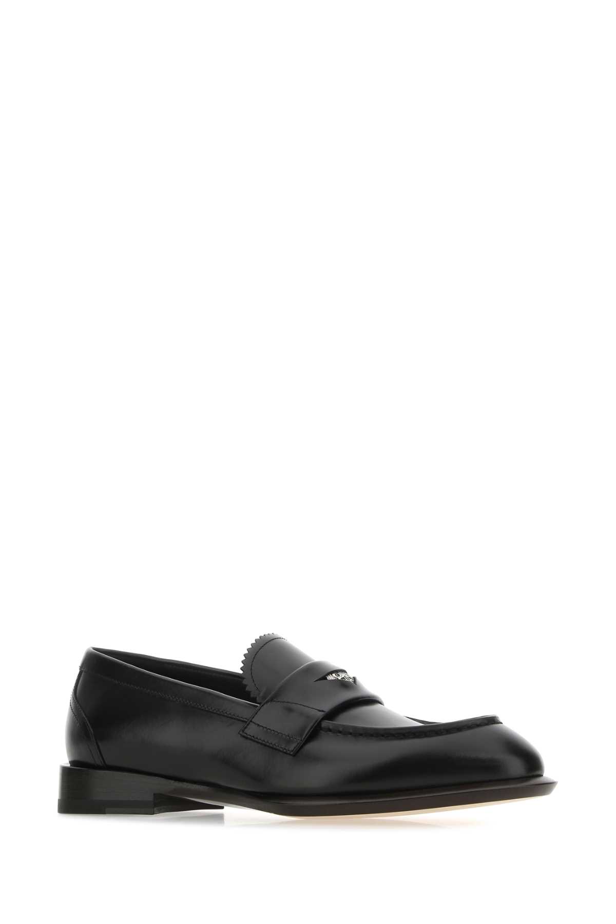 Alexander Mcqueen Black Leather Loafers In 1530