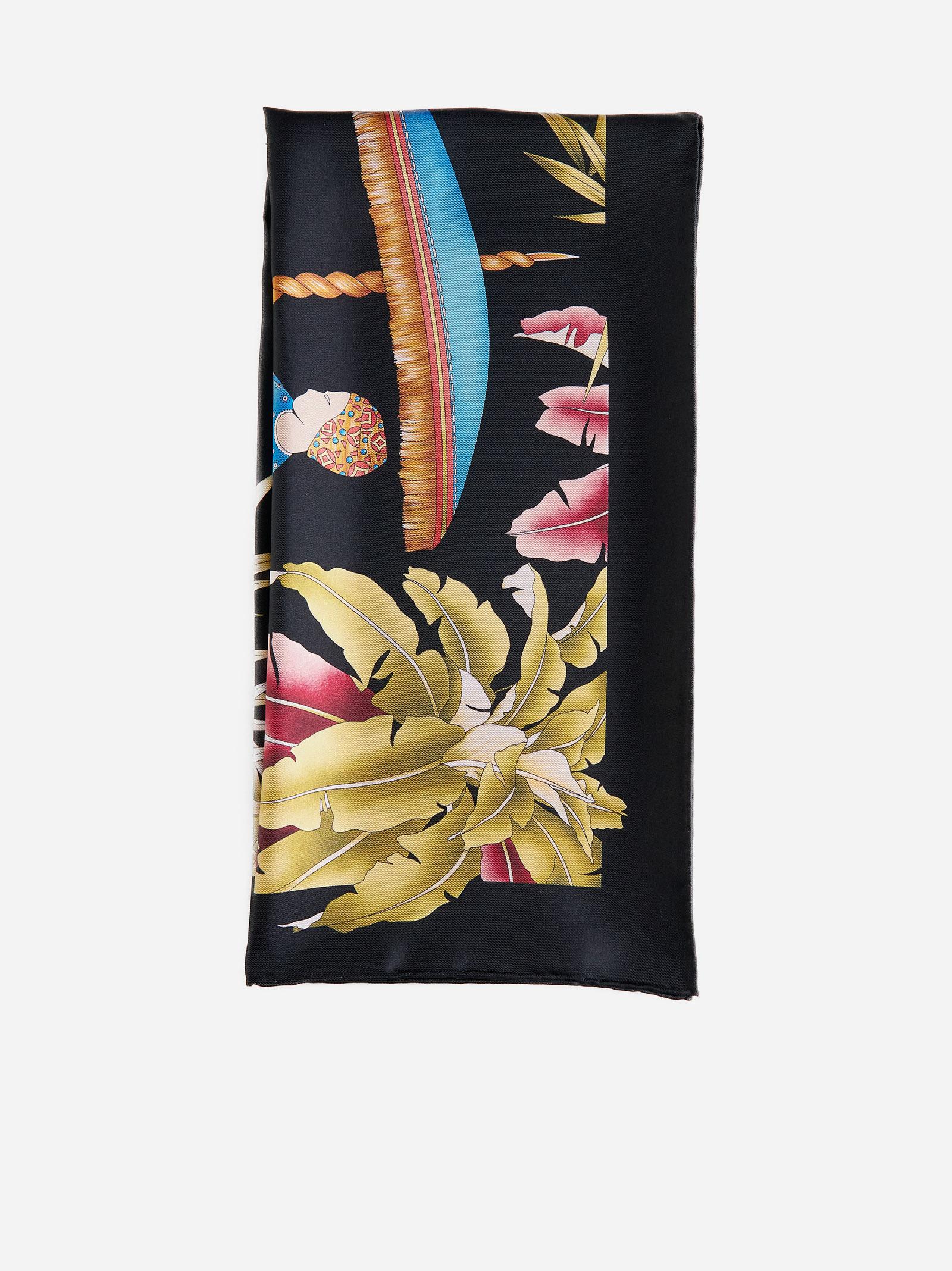 India Print Silk Scarf