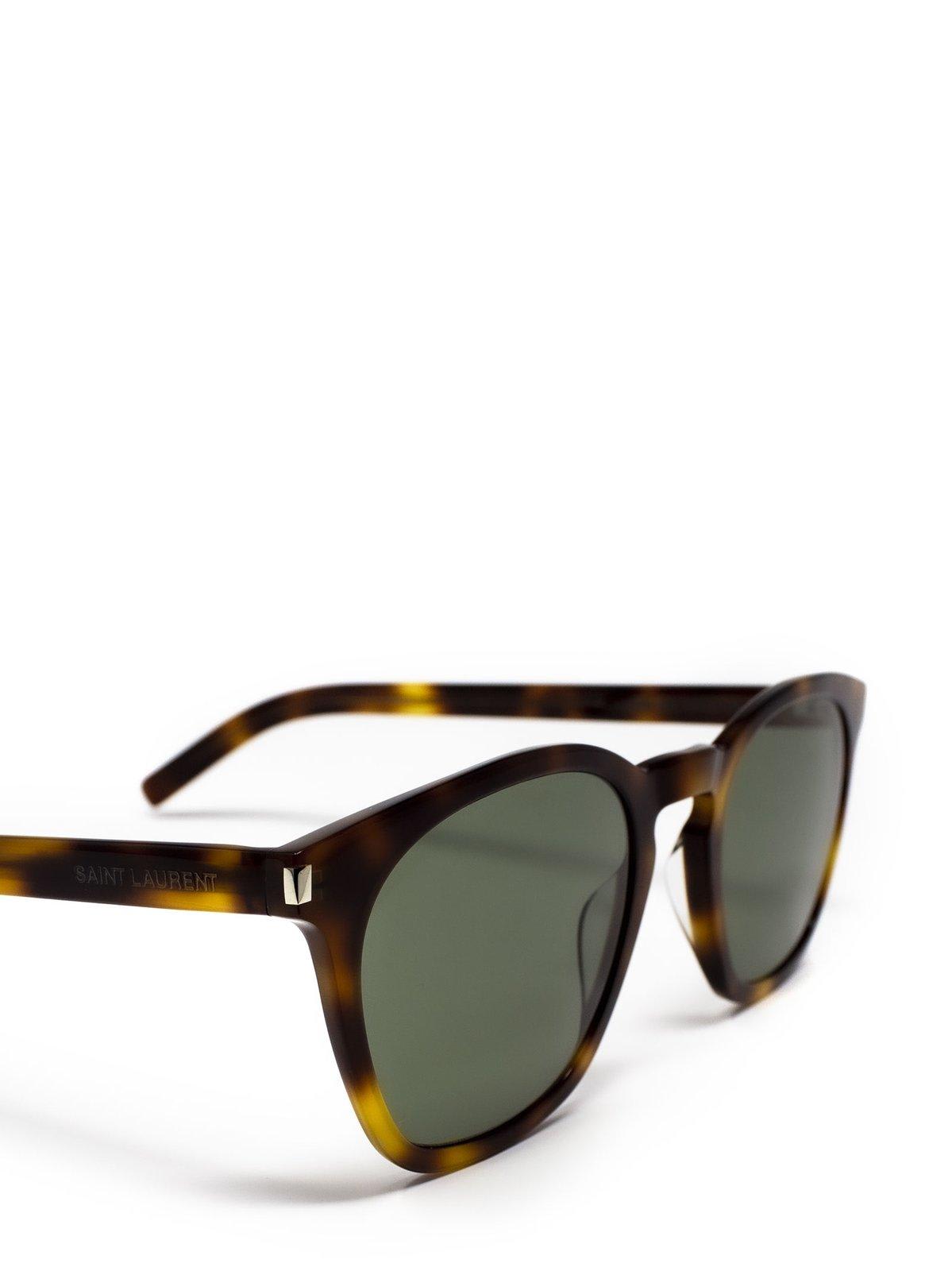 Shop Saint Laurent Wellington Sunglasses Sunglasses In 002 Havana Havana Green