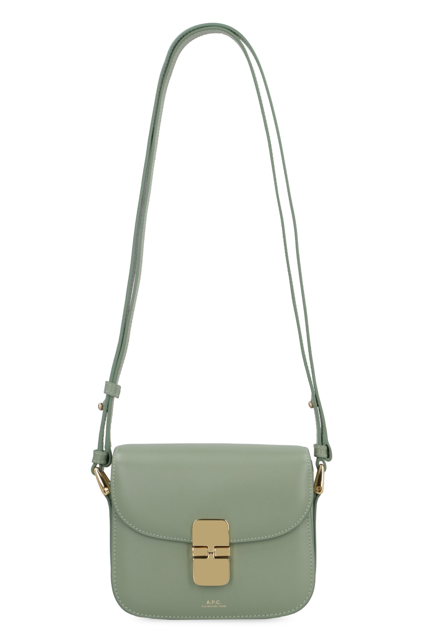 A.P.C. Grace Large Smooth-leather Cross-body Bag in Green