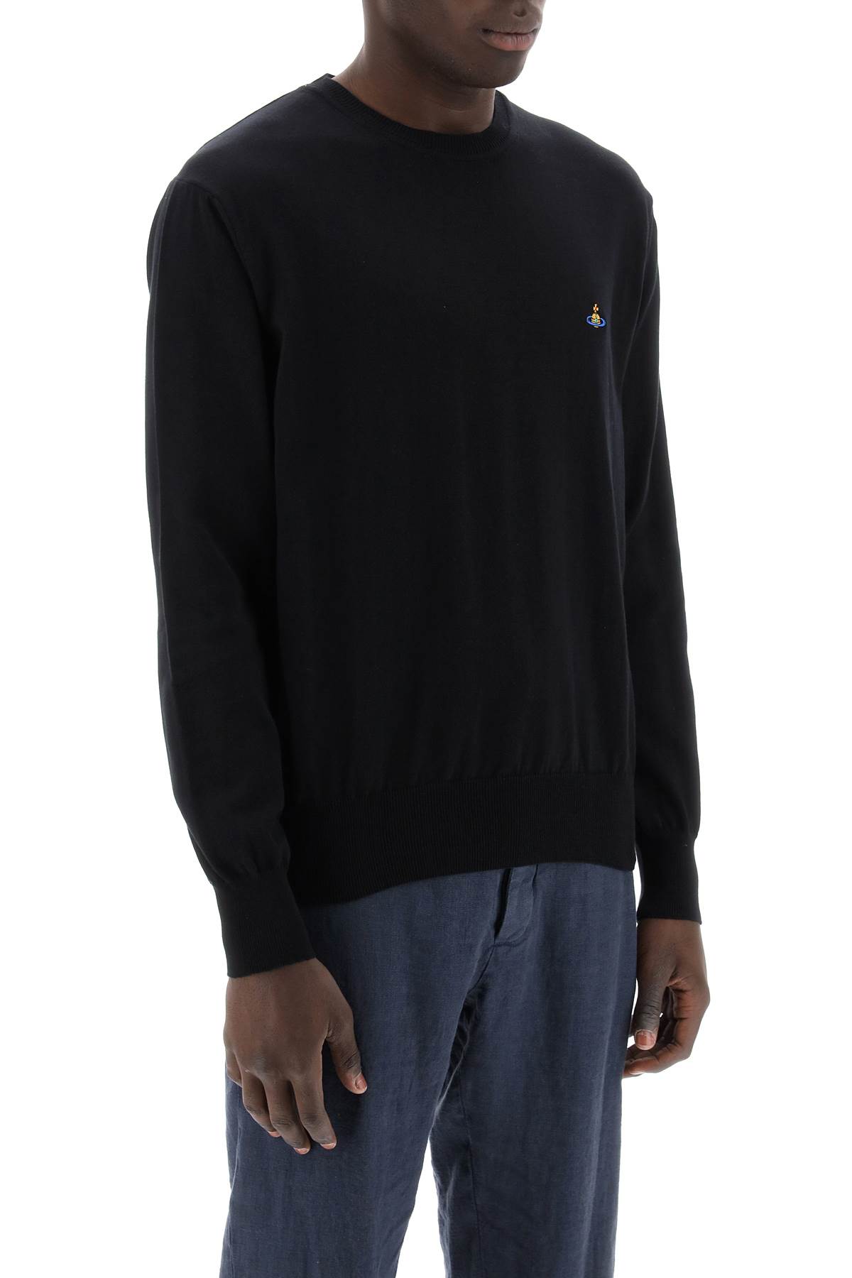 Shop Vivienne Westwood Cotton Alex Pullover Sweater In Black (black)