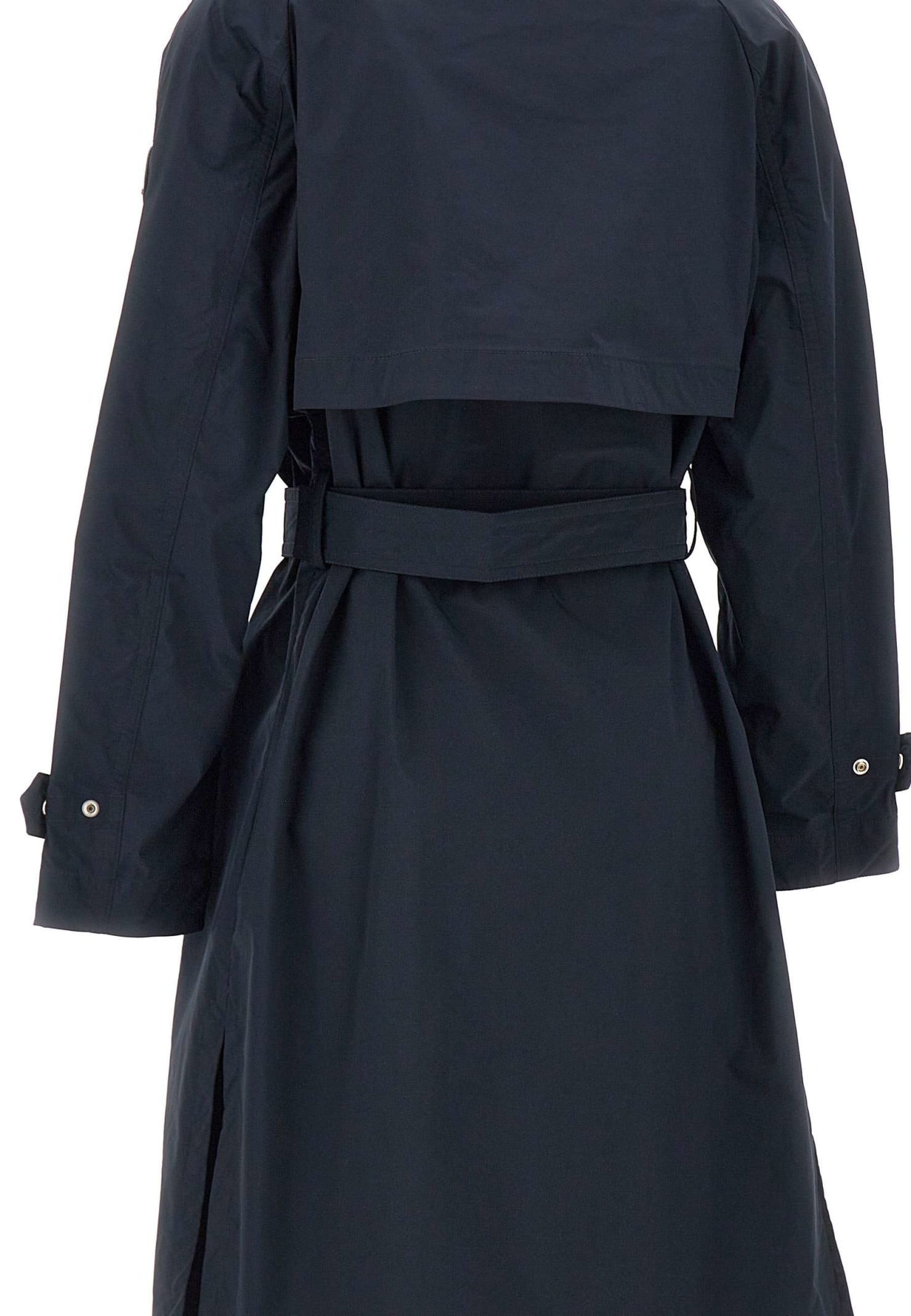 Woolrich Summer Trench Coat In Blue