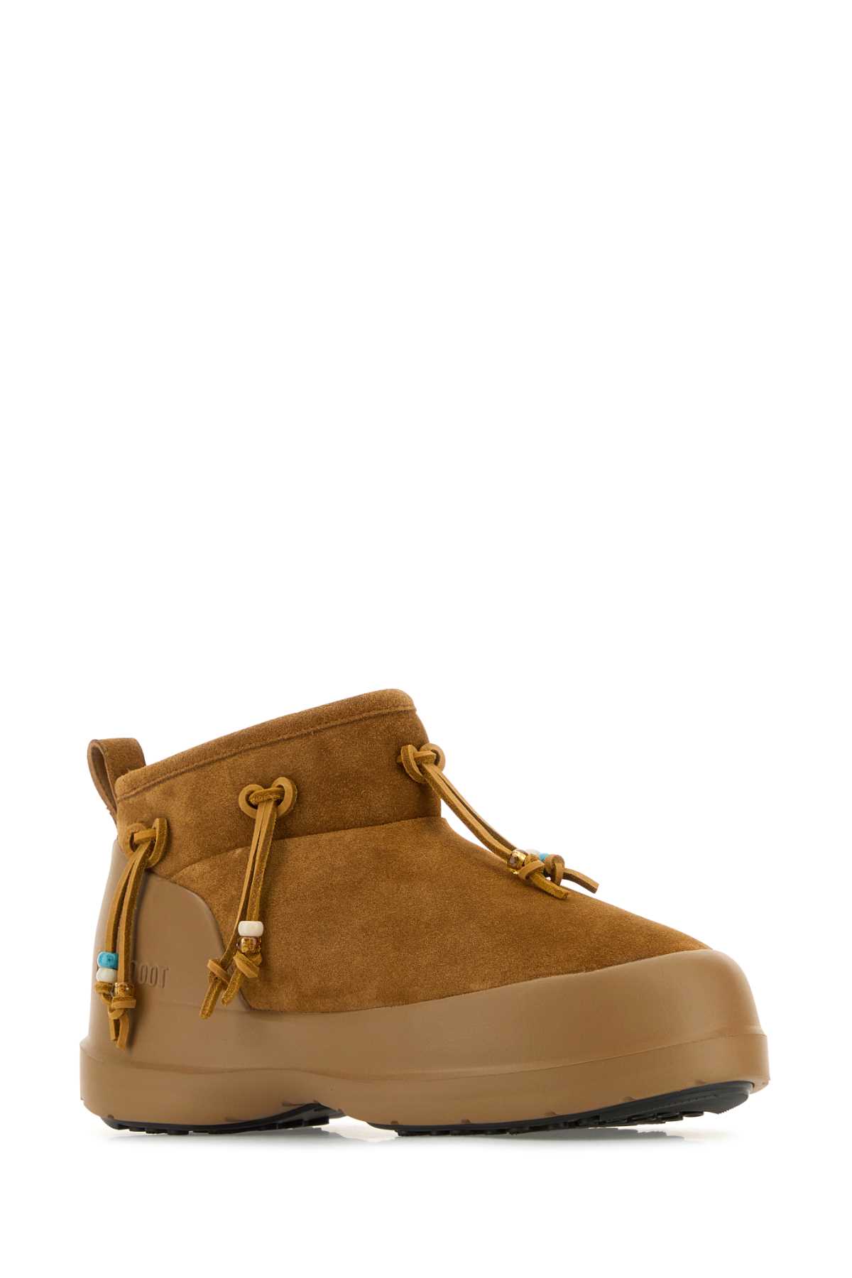 Moon Boot Luna Low Suede Beads Boots And Ankle Boots In Brown