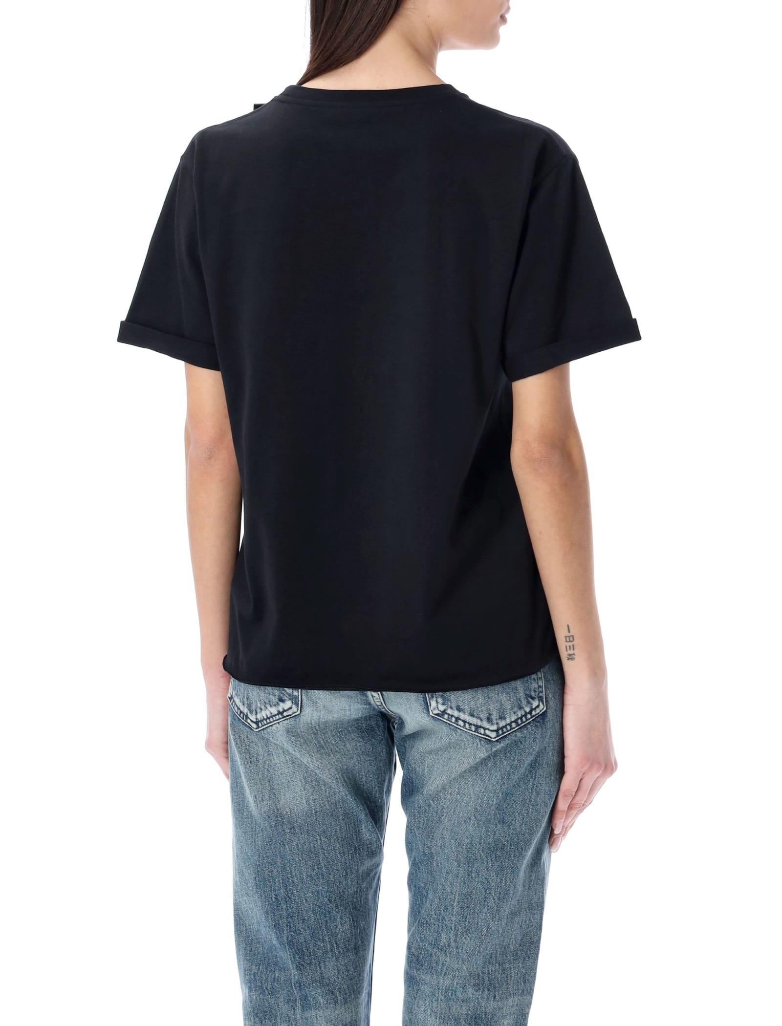 Shop Saint Laurent Classic Logo T-shirt In Black