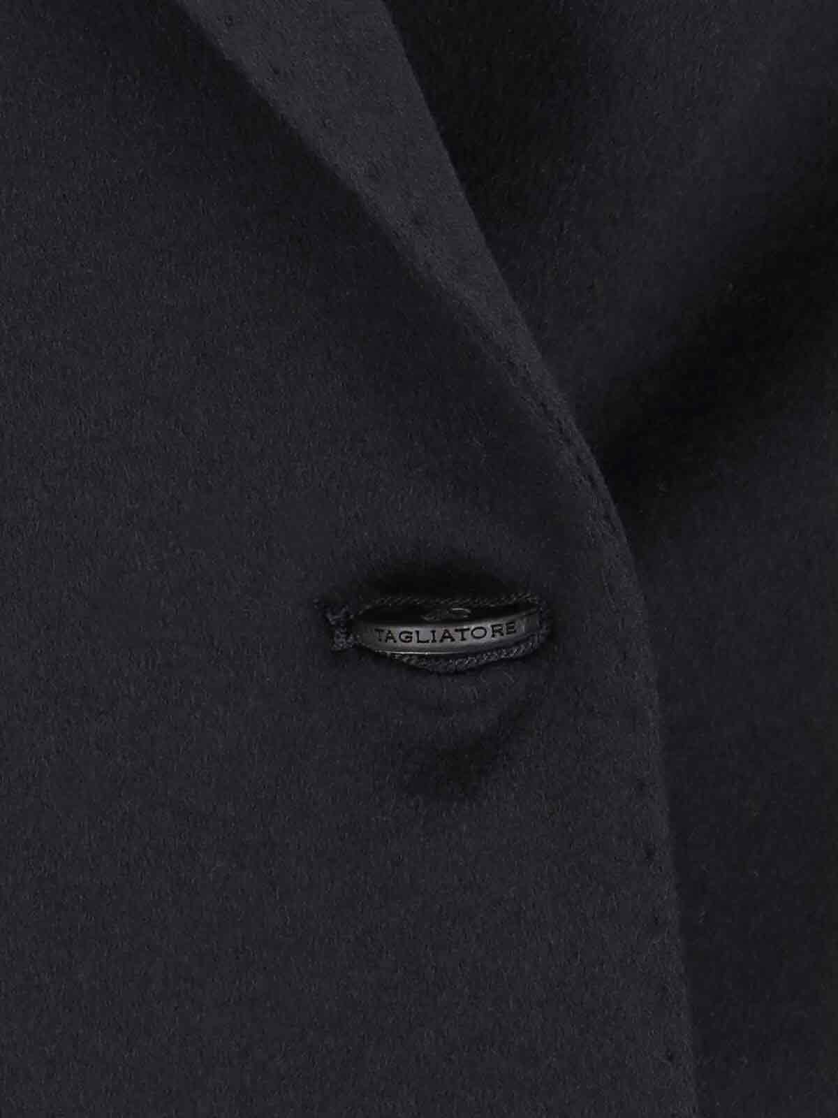 Tagliatore Double-breasted Blazer Featuring Buttoned Cuffs In Black
