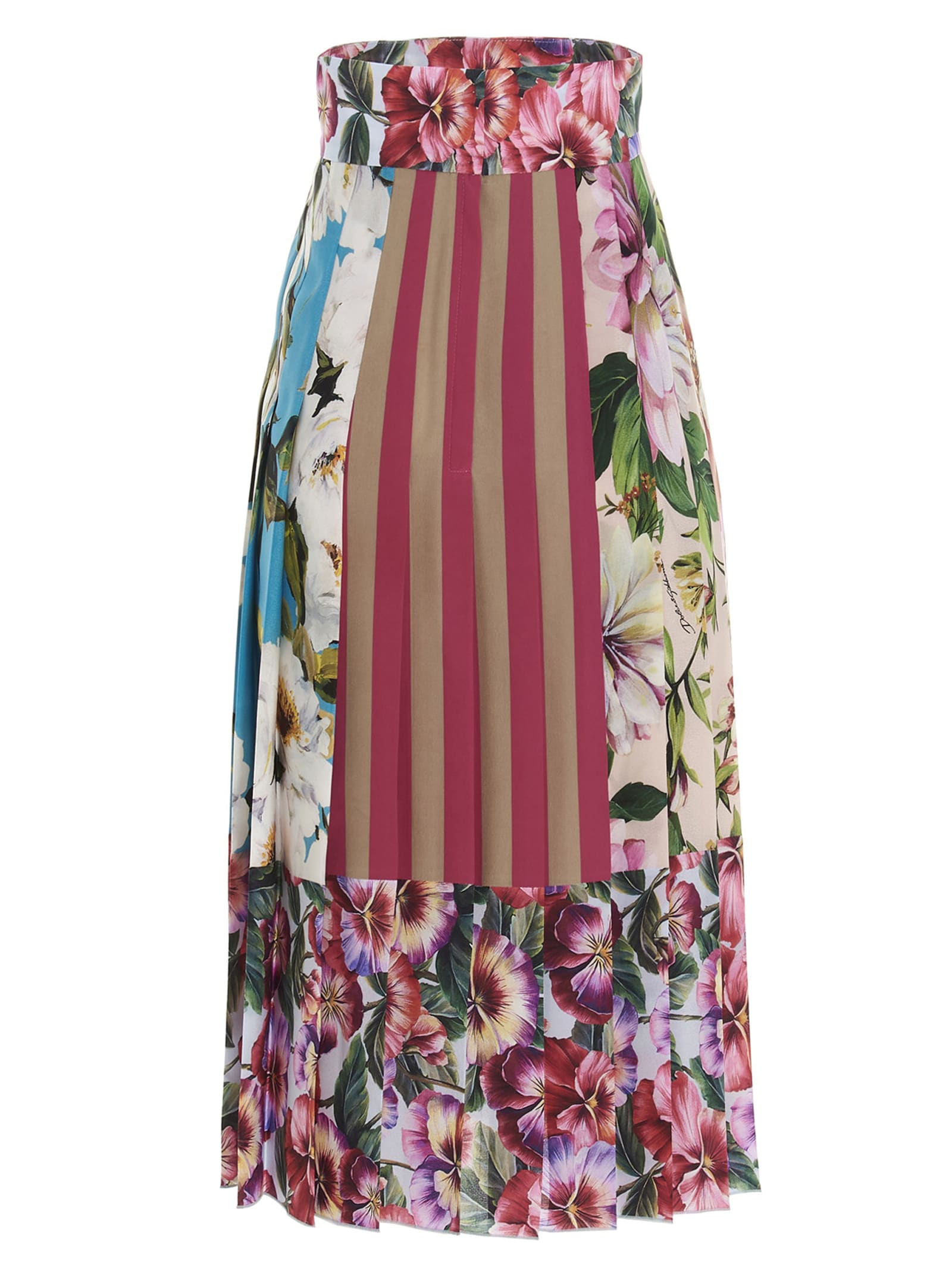 Dolce & Gabbana Patchwork Long Skirt In Multicolor In Multicolour