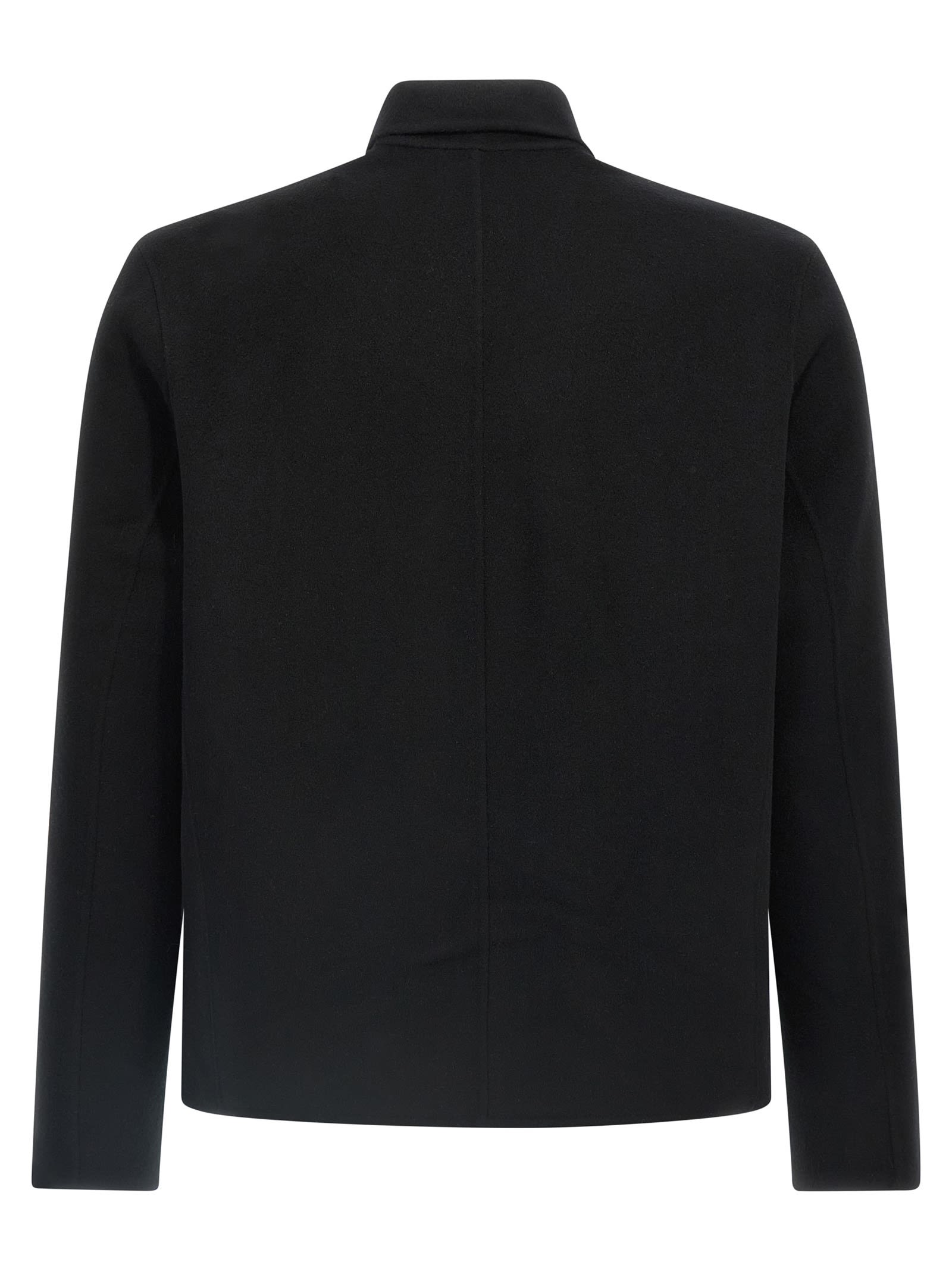 Giorgio Brato Classic-collar Wool-blend Overshirt In Black