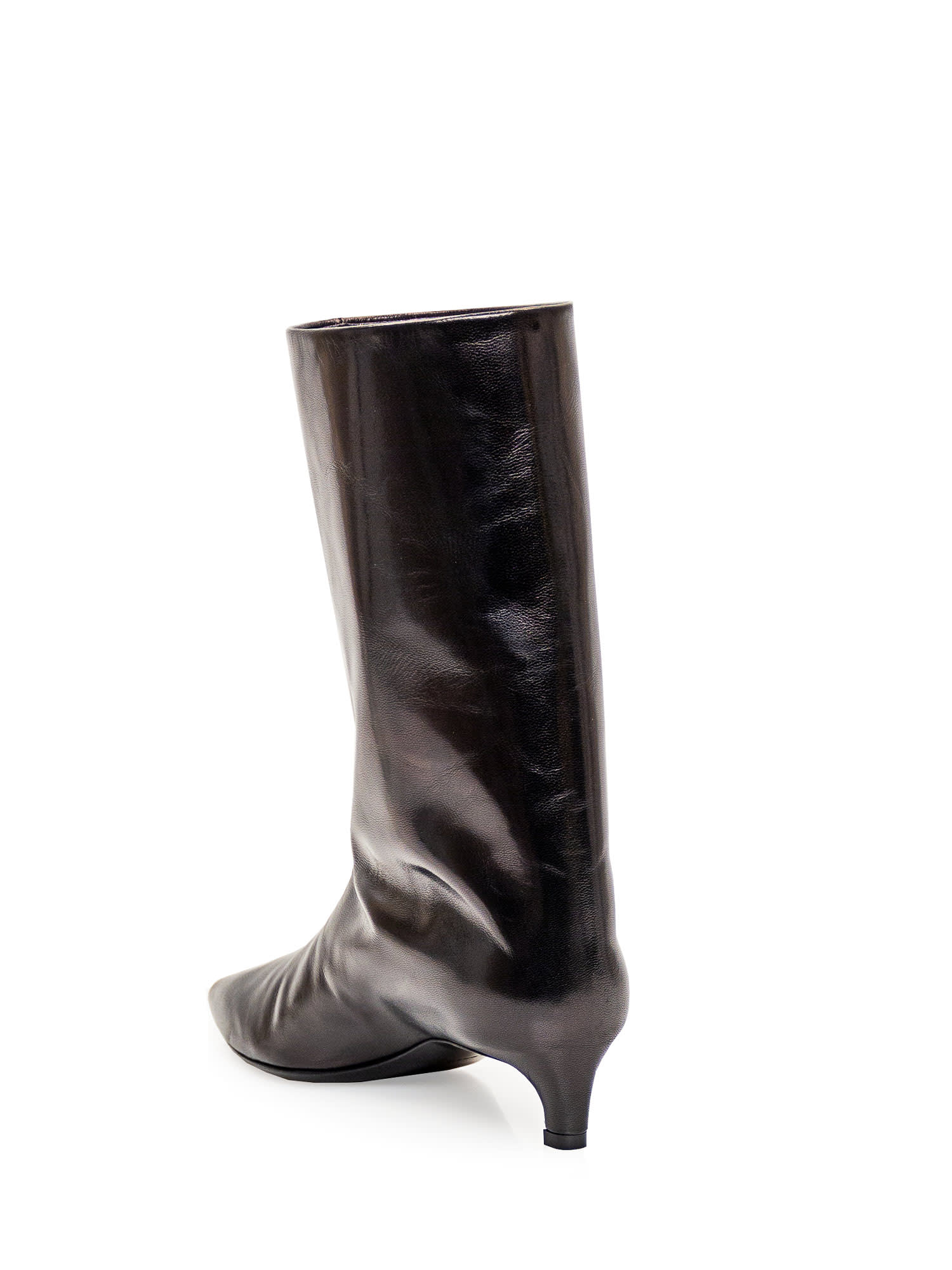 Shop Jil Sander Leather Boot In Black