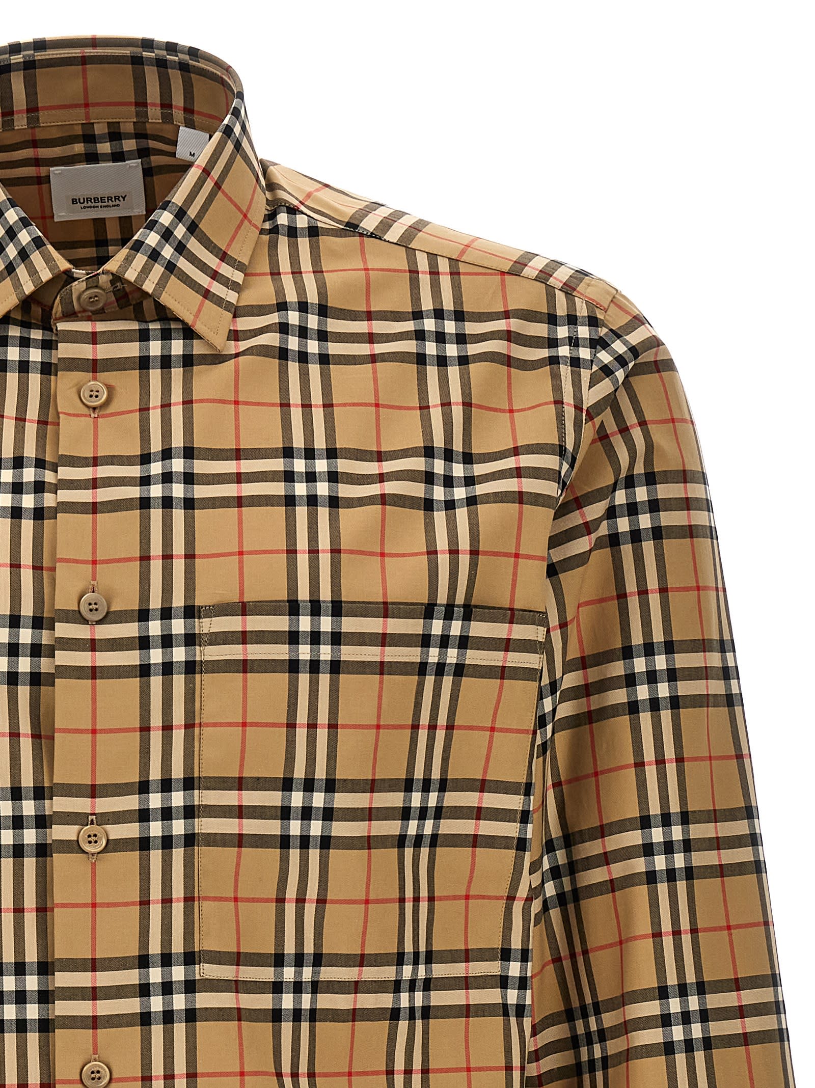 Shop Burberry Simson Shirt In Beige