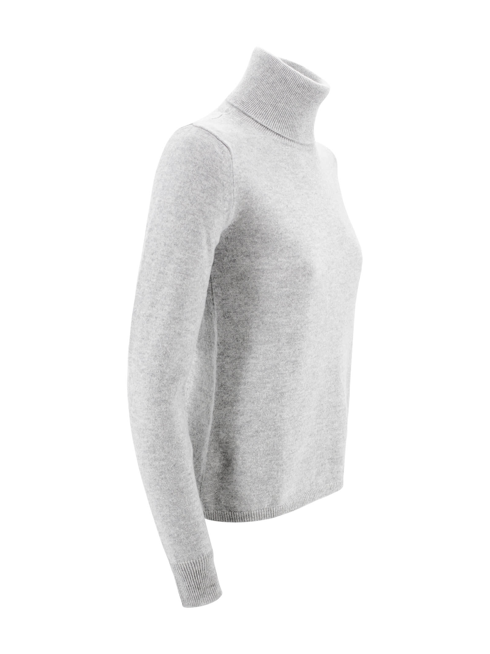 Shop Max Mara Cashmere Turtleneck In Grigio