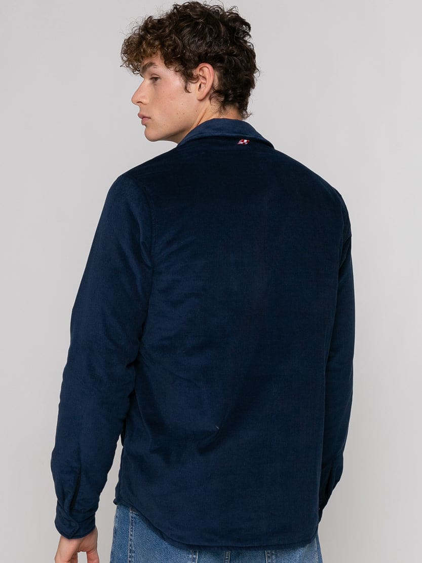 Mc2 Saint Barth Overshirt With Pocket And St. Barth Bob Club Embroidery In Blue