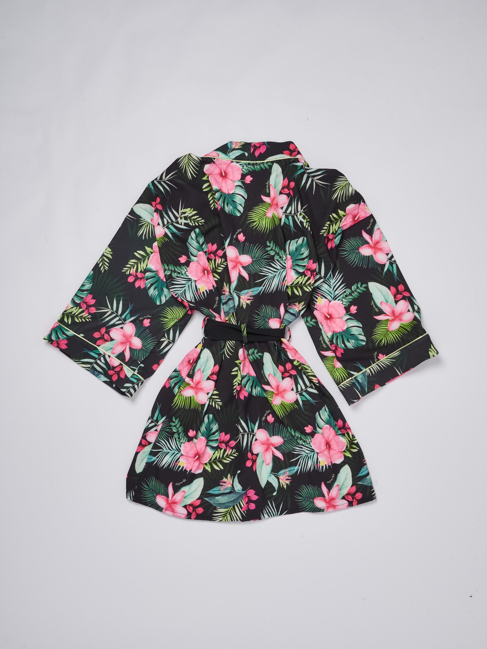 Shop Monnalisa Kimono Jacket In Nero