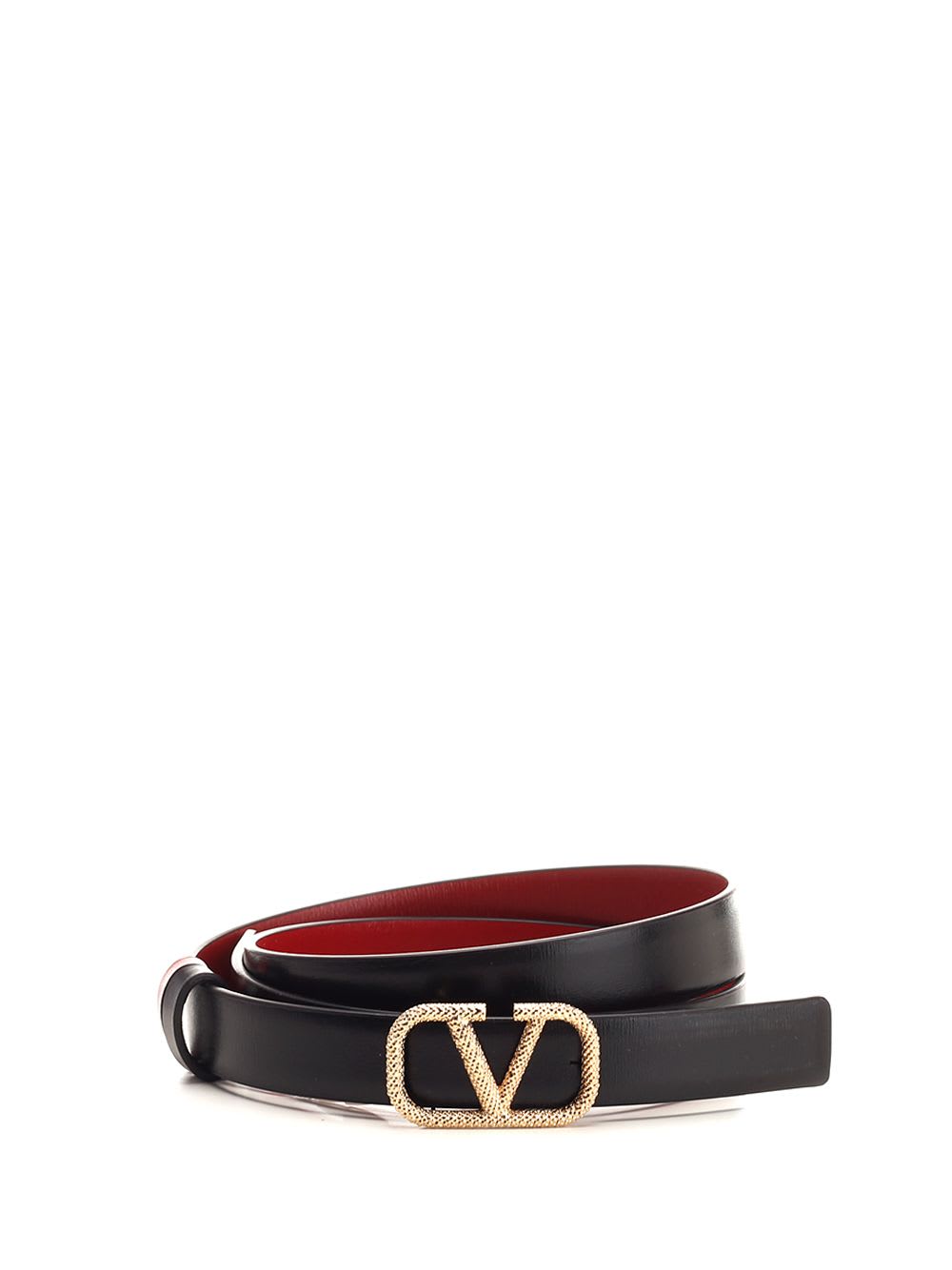 Shop Valentino V Logo Bold Edition Belt In Black