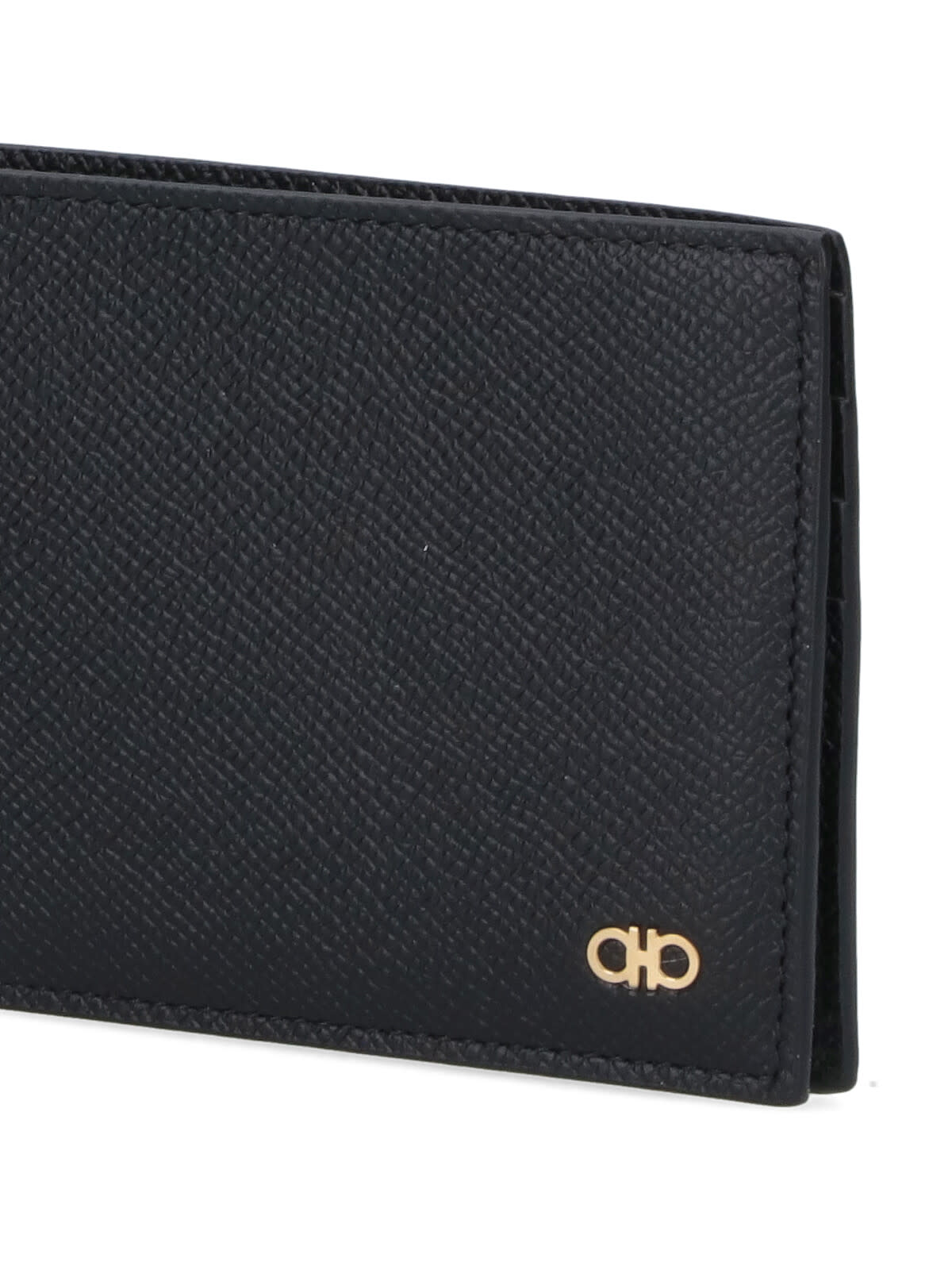 Ferragamo Bi-fold Wallet Gancini In Black