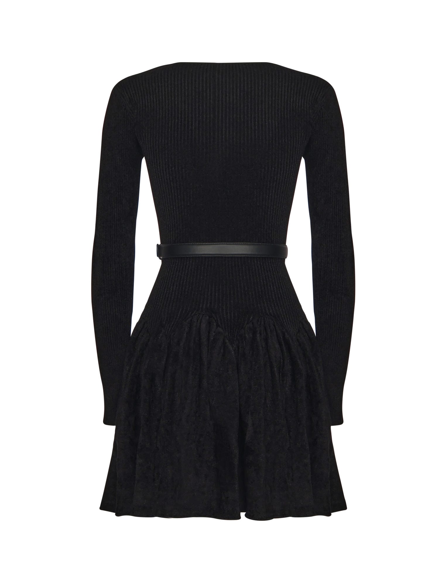 Self-portrait Chenille Knit Dress In Black