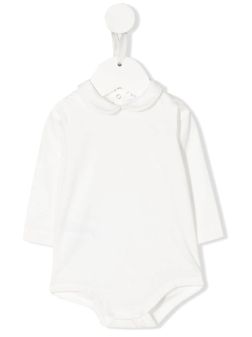 Il Gufo Baby White Body With Round Embroidered Collar