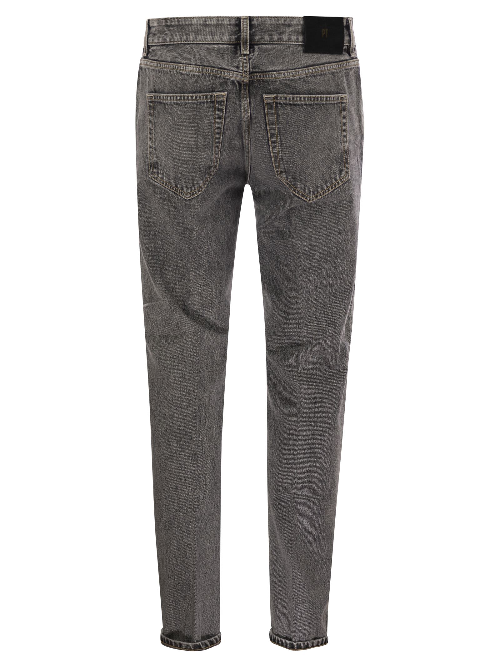 Pt Torino Logo-patch Jeans In Gray