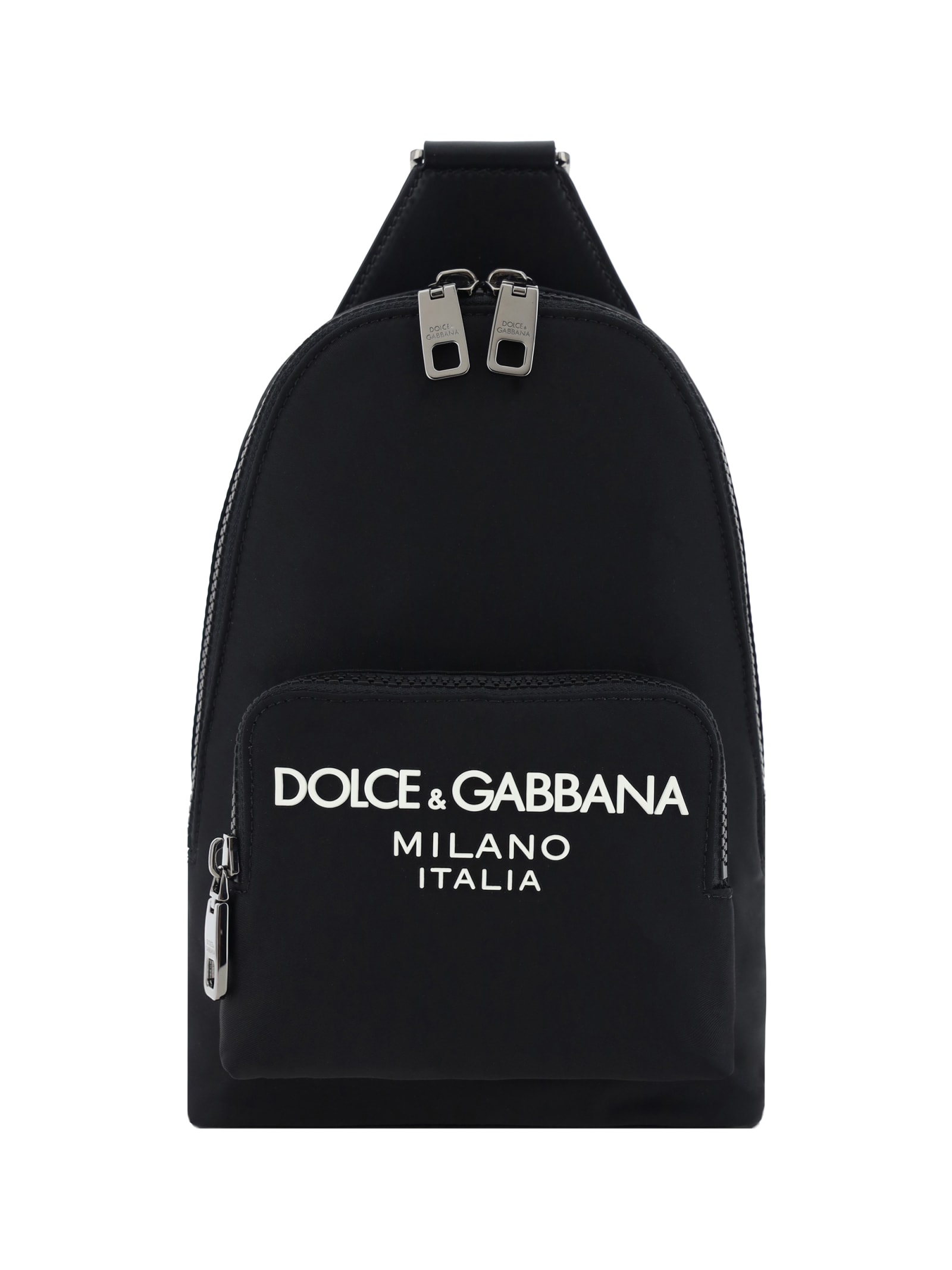 Shop Dolce & Gabbana One-shoulder Backpack In Nero