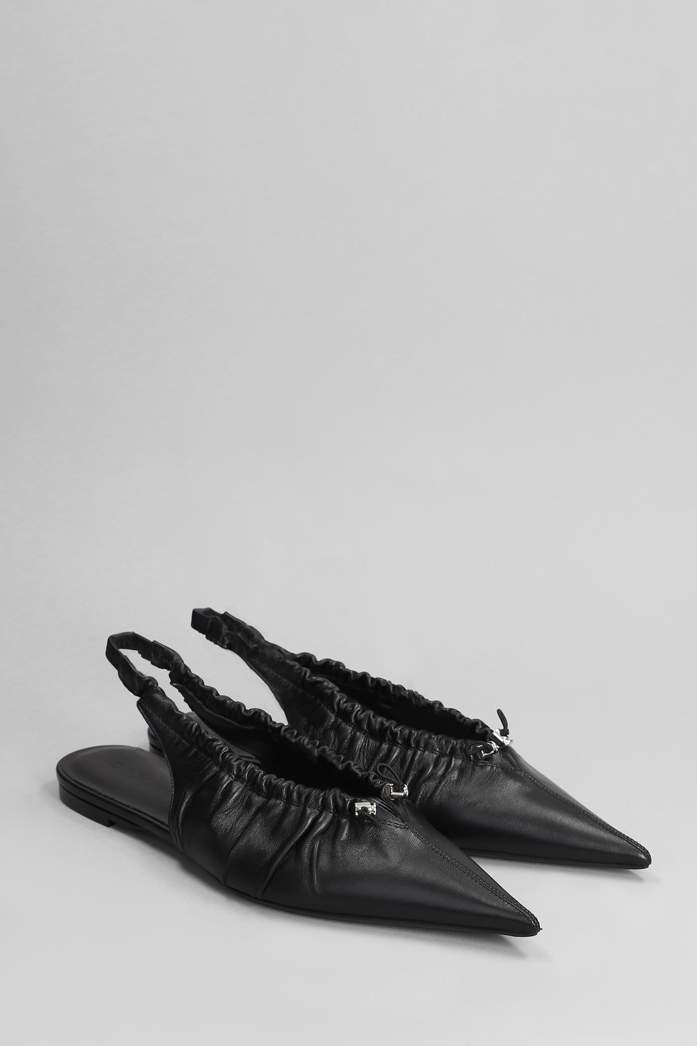 Shop Nensi Dojaka Ballet Flats In Black Leather