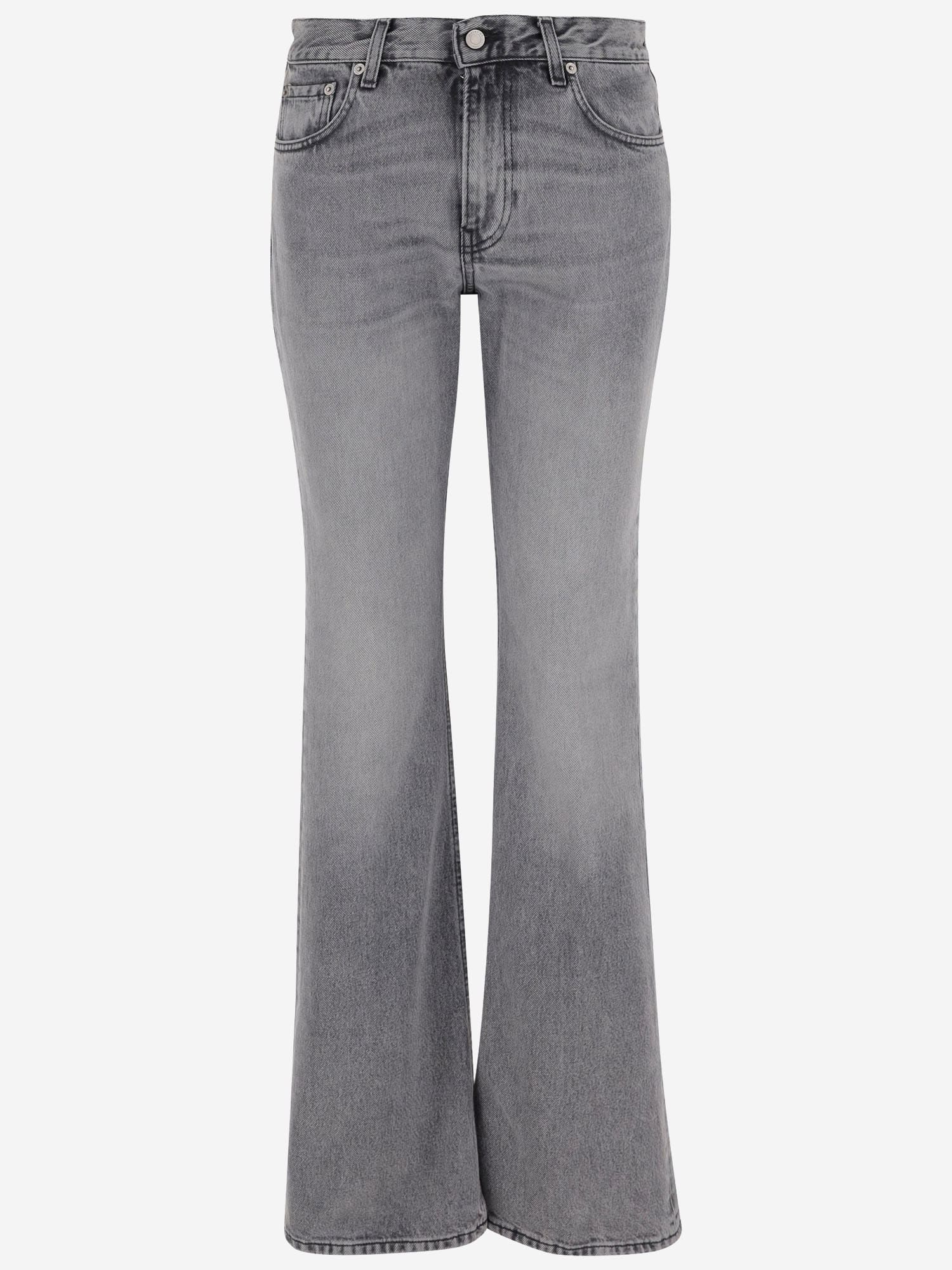 Haikure Straight Leg Trousers With Belt Loops In Gray
