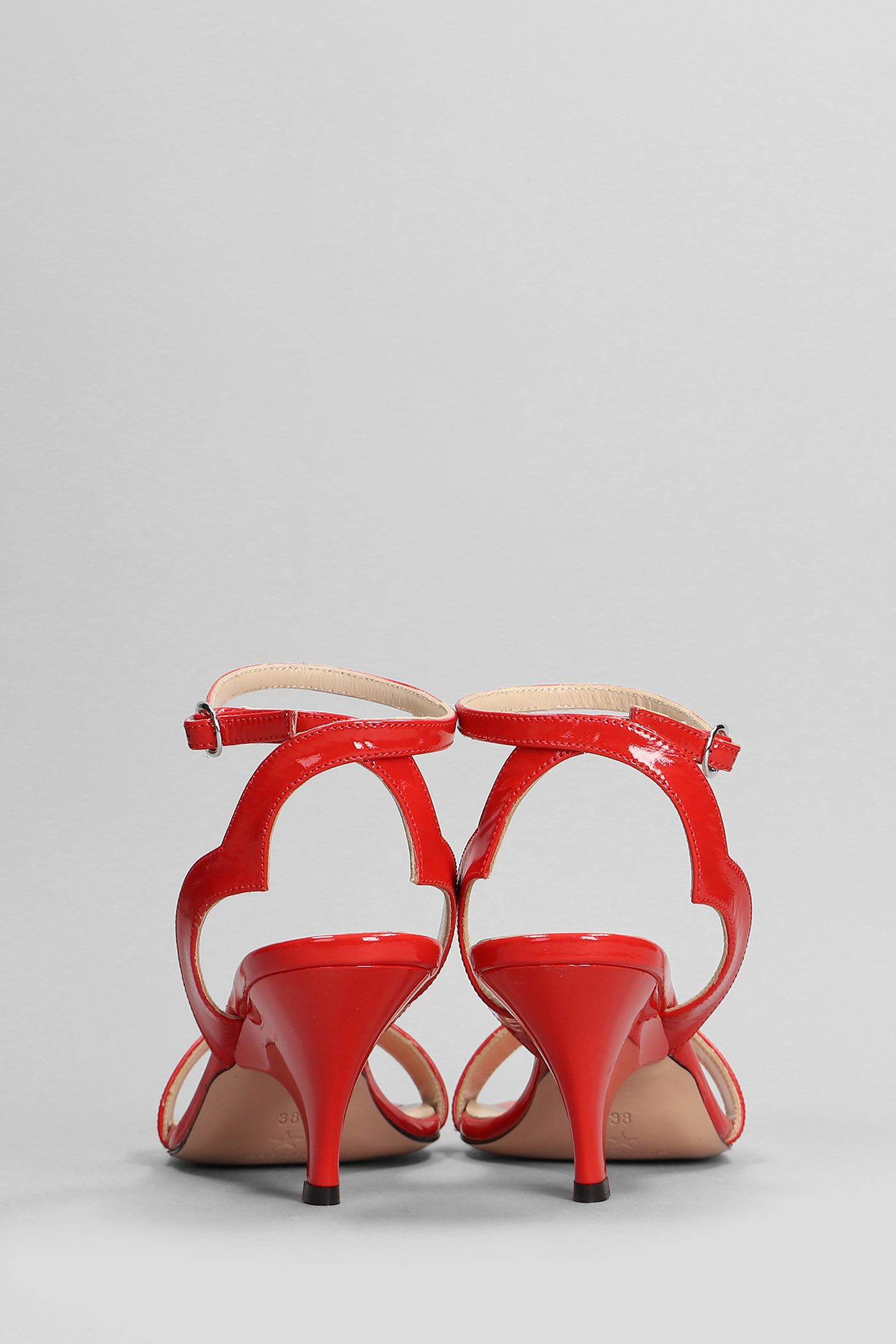 Shop Marc Ellis Sandals In Red Patent Leather