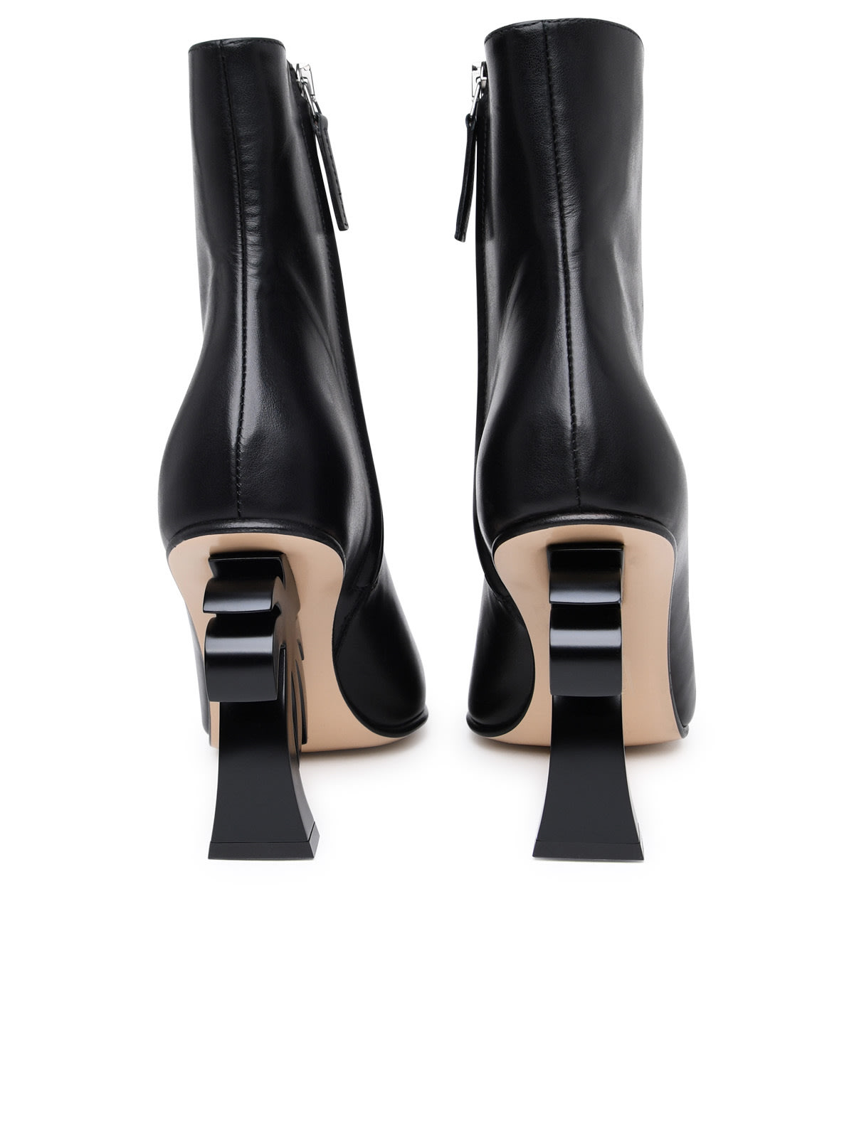 Palm Angels 110mm Palm Heel Leather Ankle Boots In Black