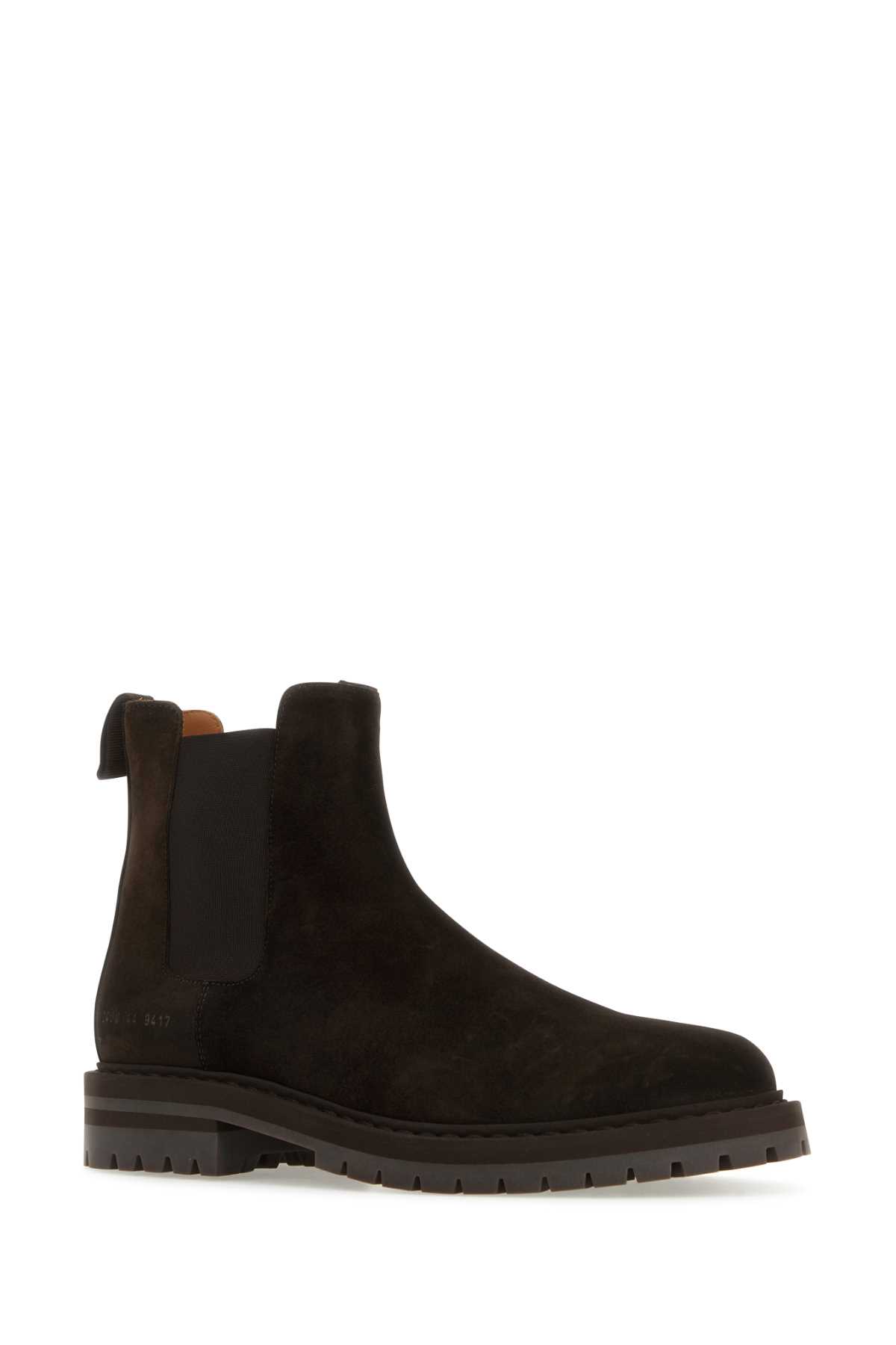 Shop Common Projects Dark Brown Suede Ankle Boots In Darkbrown