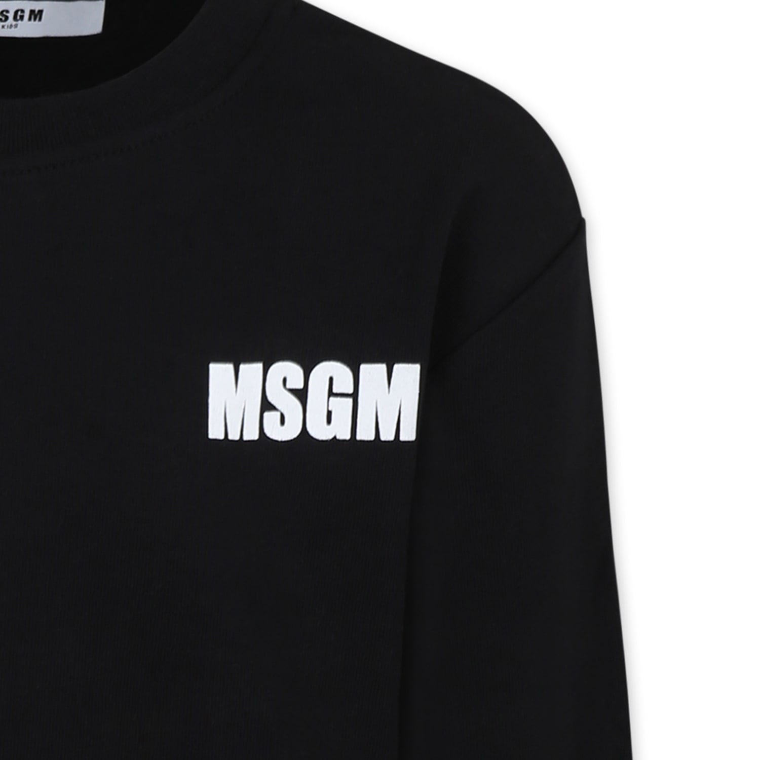 Shop Msgm Black Sweatshirt For Kids With Logo