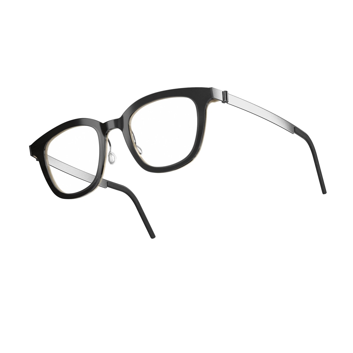 Lindberg Buffalo Horn 1858 H26 Pu15 Nero Marrone Chiaro Bronzo Glasses In Black