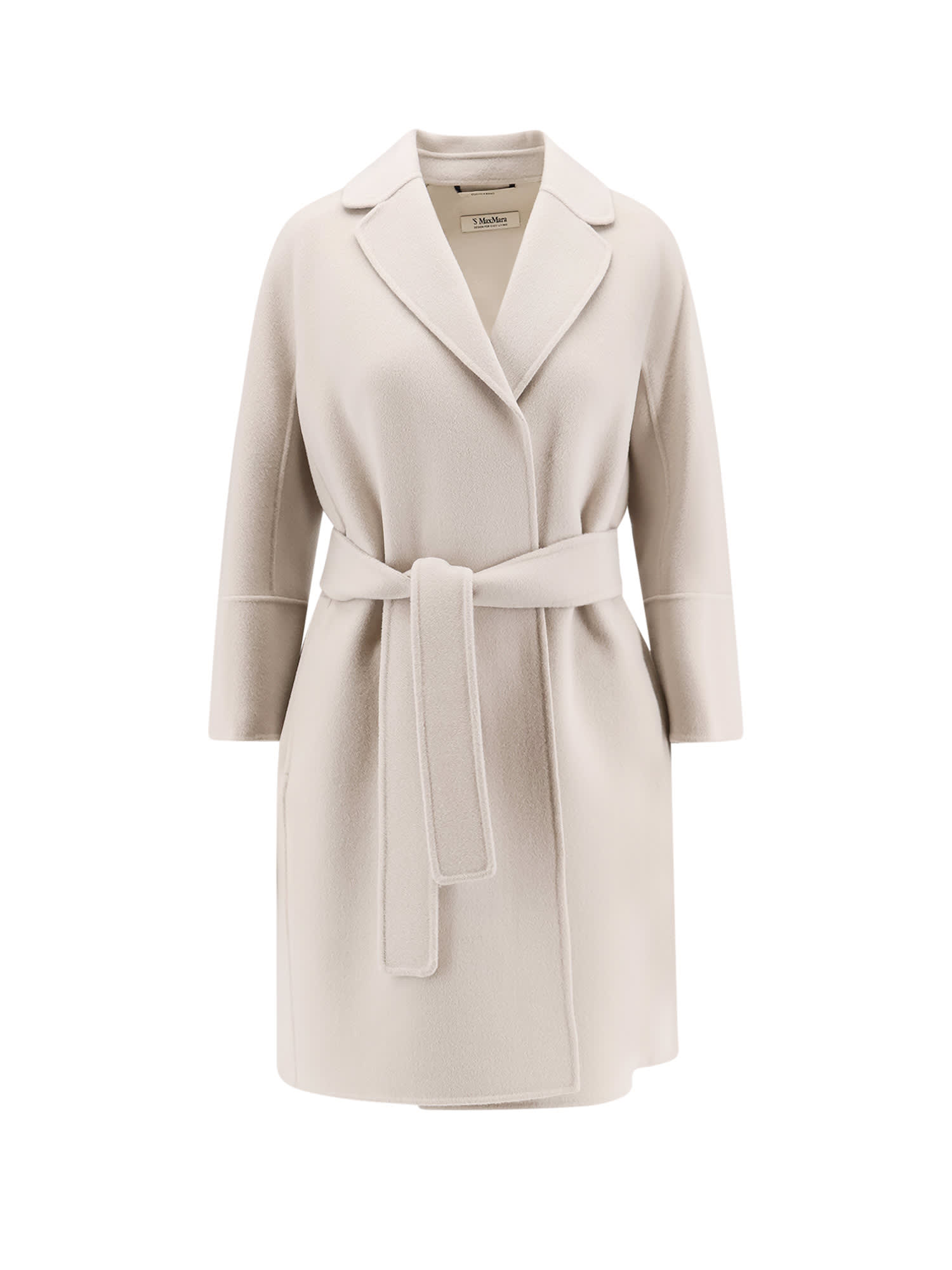 S Max Mara Arona Virgin Wool Coat In Neutral
