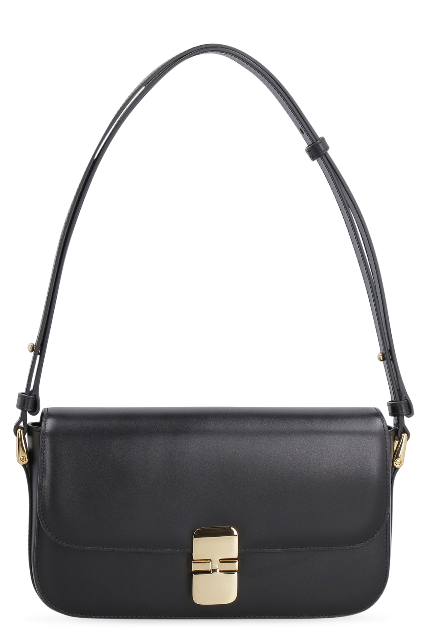 Shop Apc Grace Leather Crossbody Bag In Lzz Black