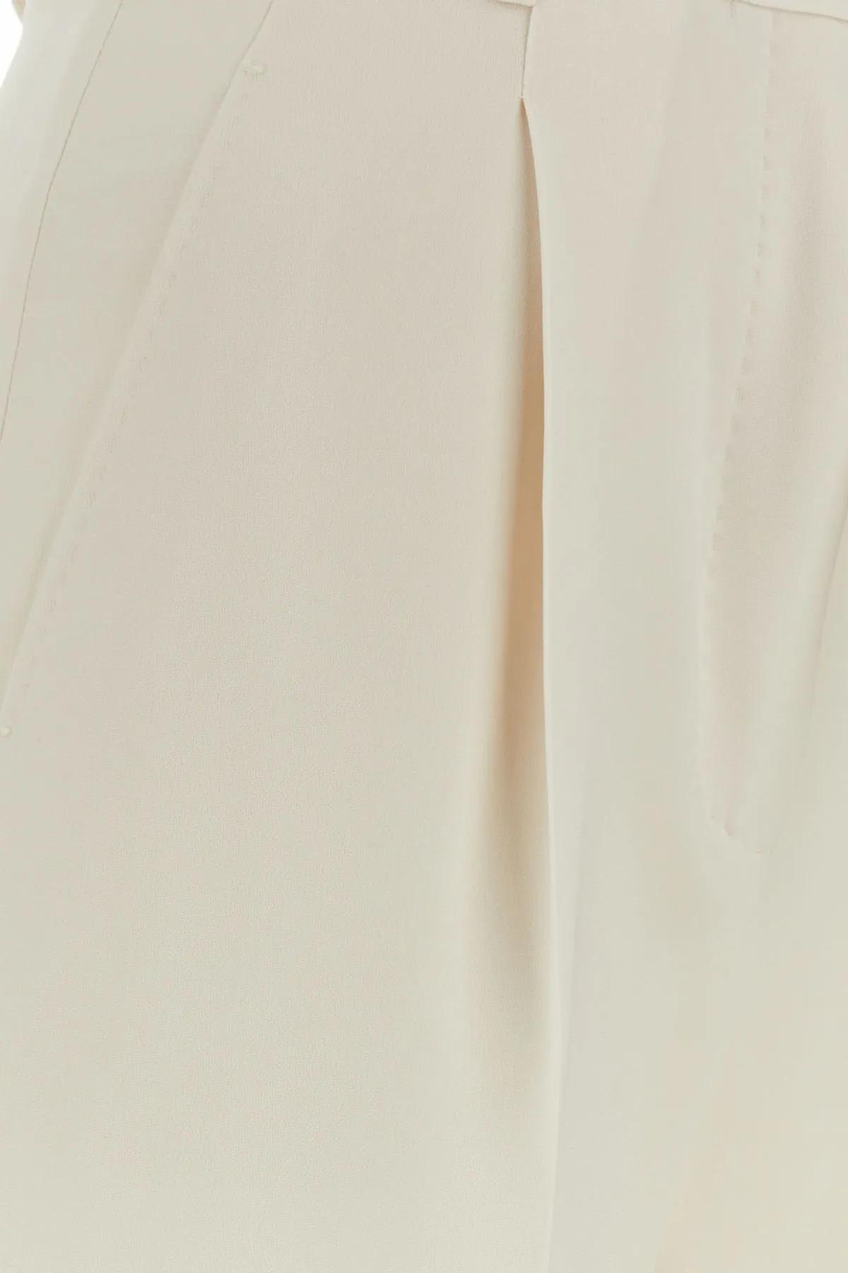 Shop Max Mara Ivory Triacetate Blend Lontra Palazzo Pant In White