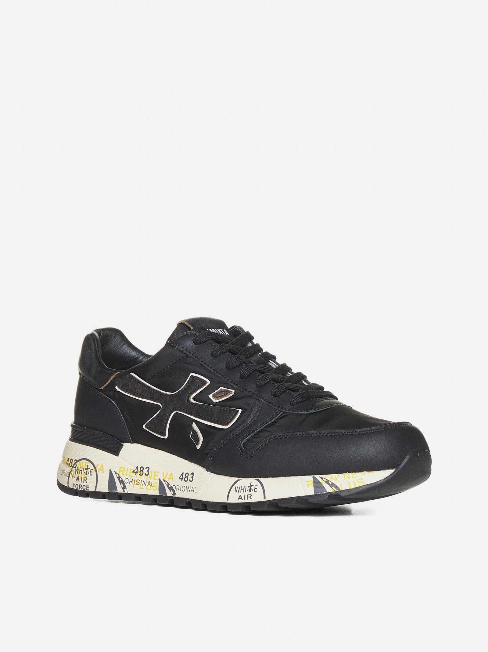 Shop Premiata Mick Leather And Nylon Sneakers