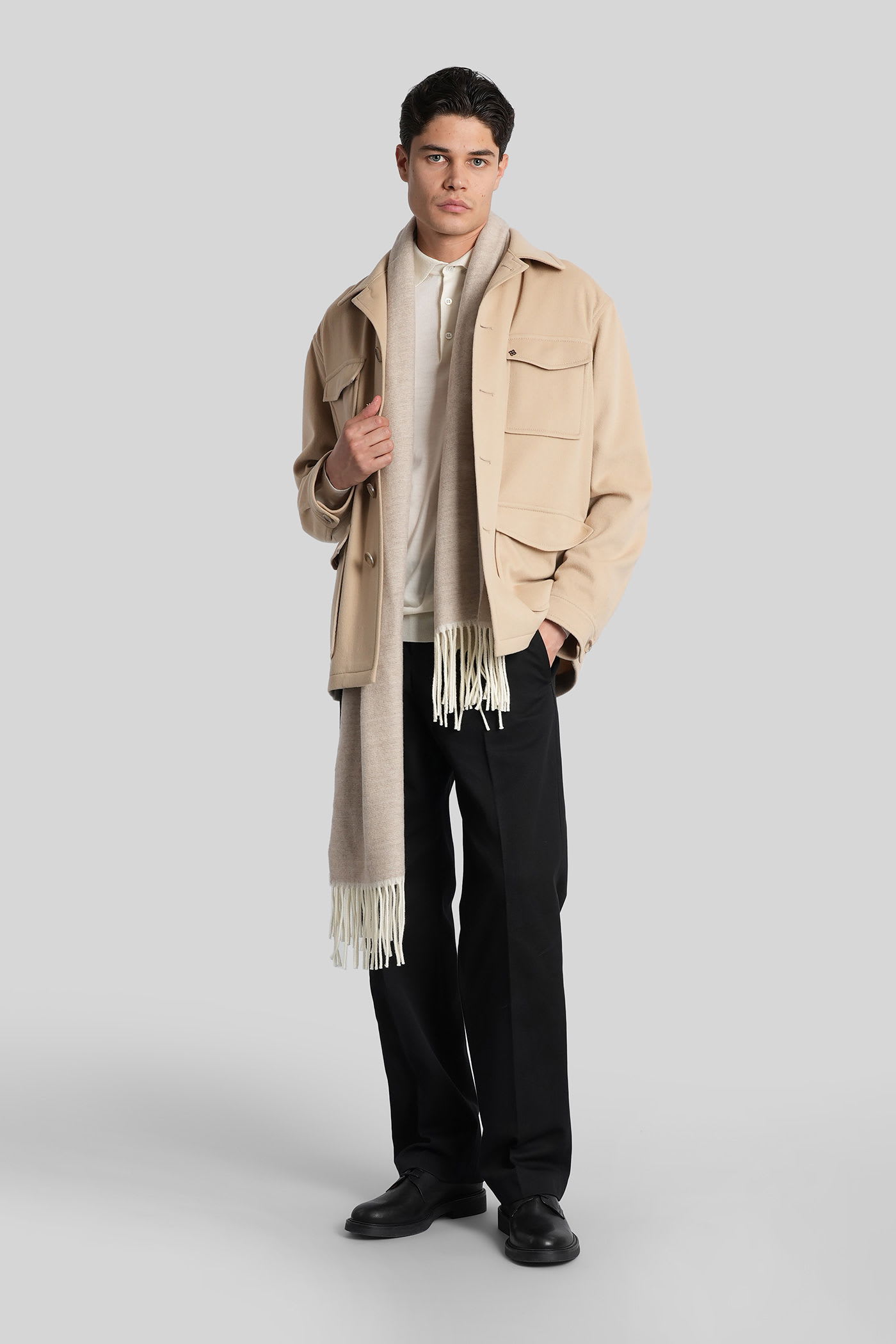 Tagliatore Milton Casual Jacket In Beige Wool In Brown